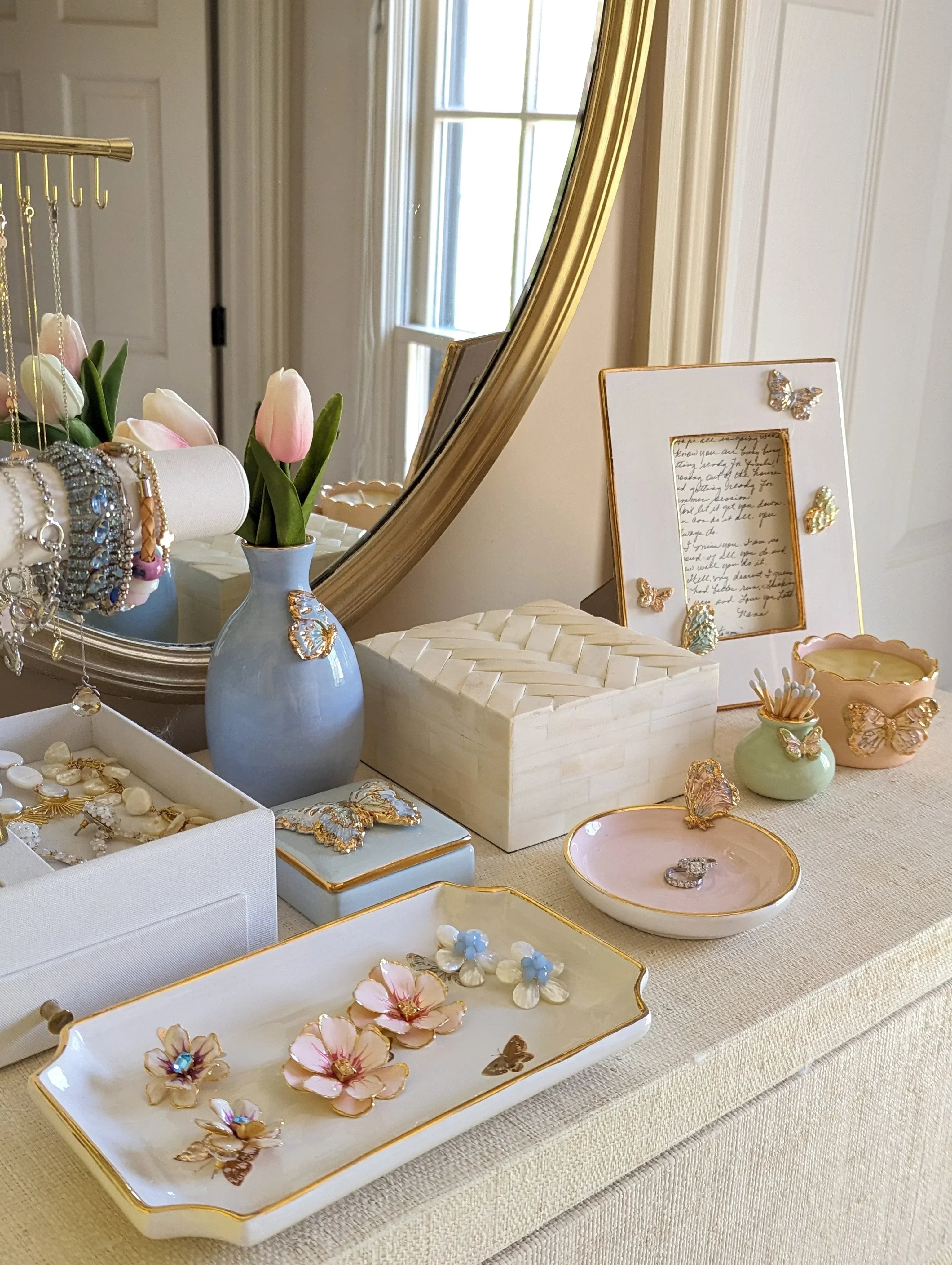 Gilded Butterflies Trays with 22K Gold Accent - The Mayfair Hall
