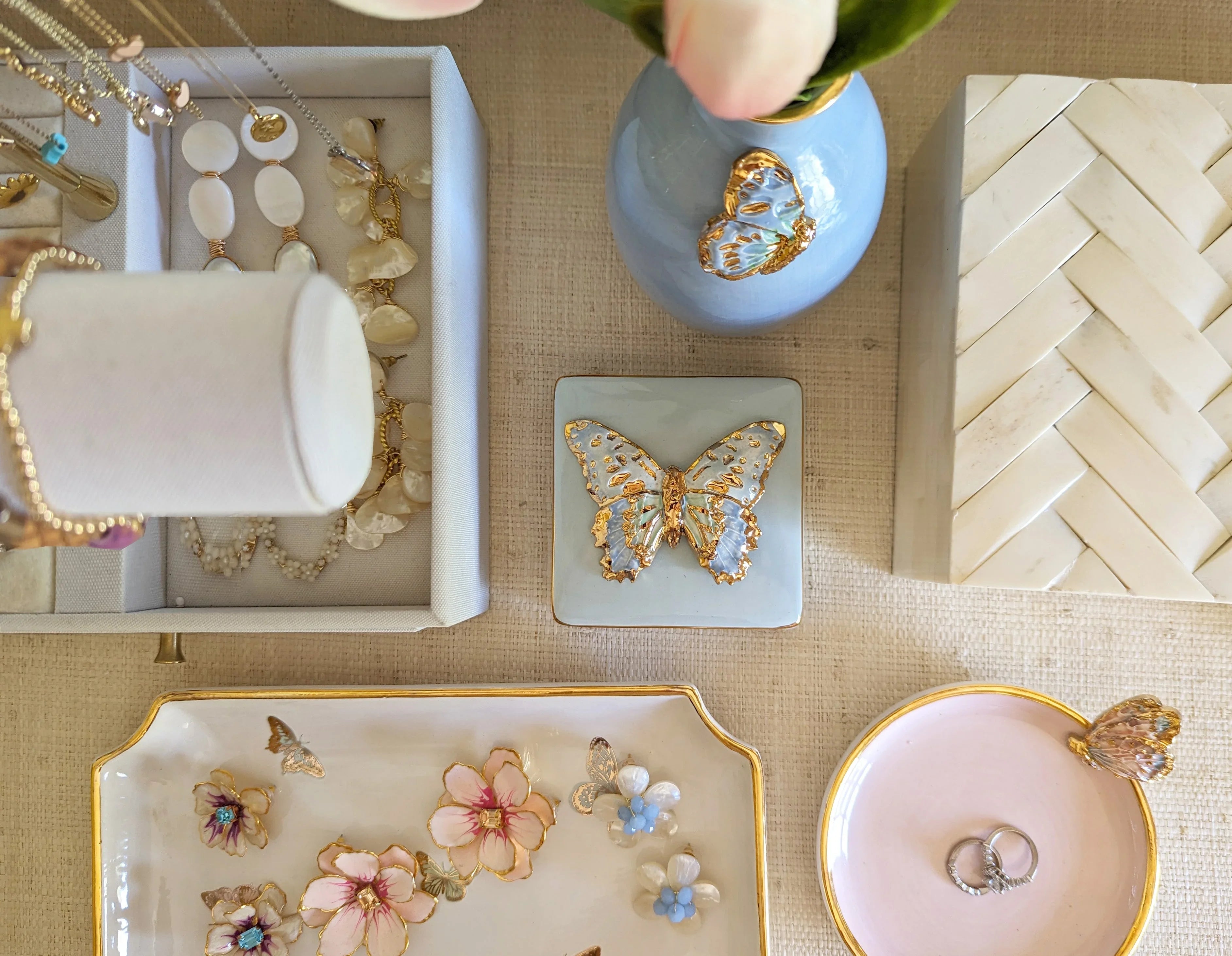Gilded Butterflies Trays with 22K Gold Accent - The Mayfair Hall