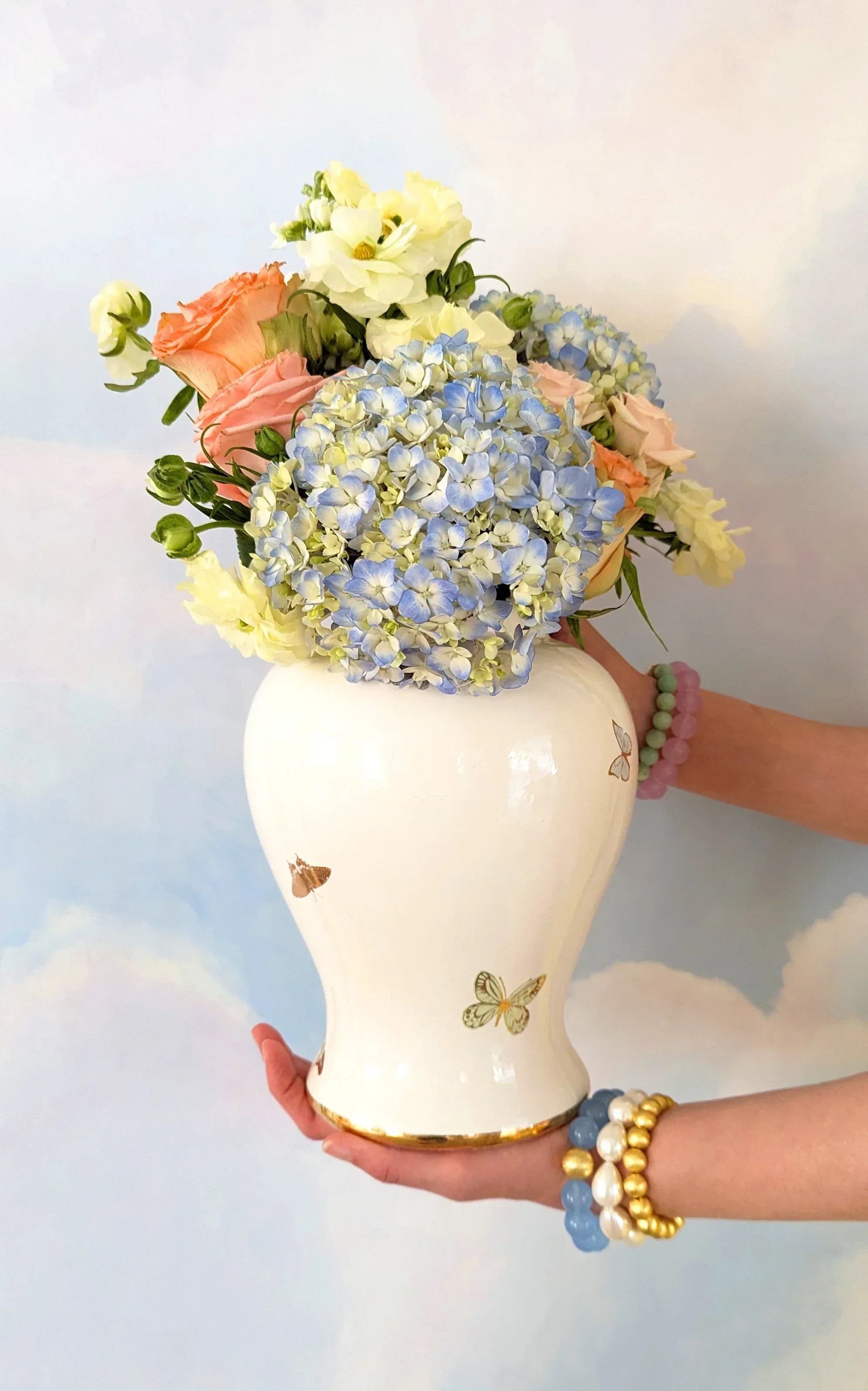 Gilded Butterflies Ginger Jars - The Mayfair Hall