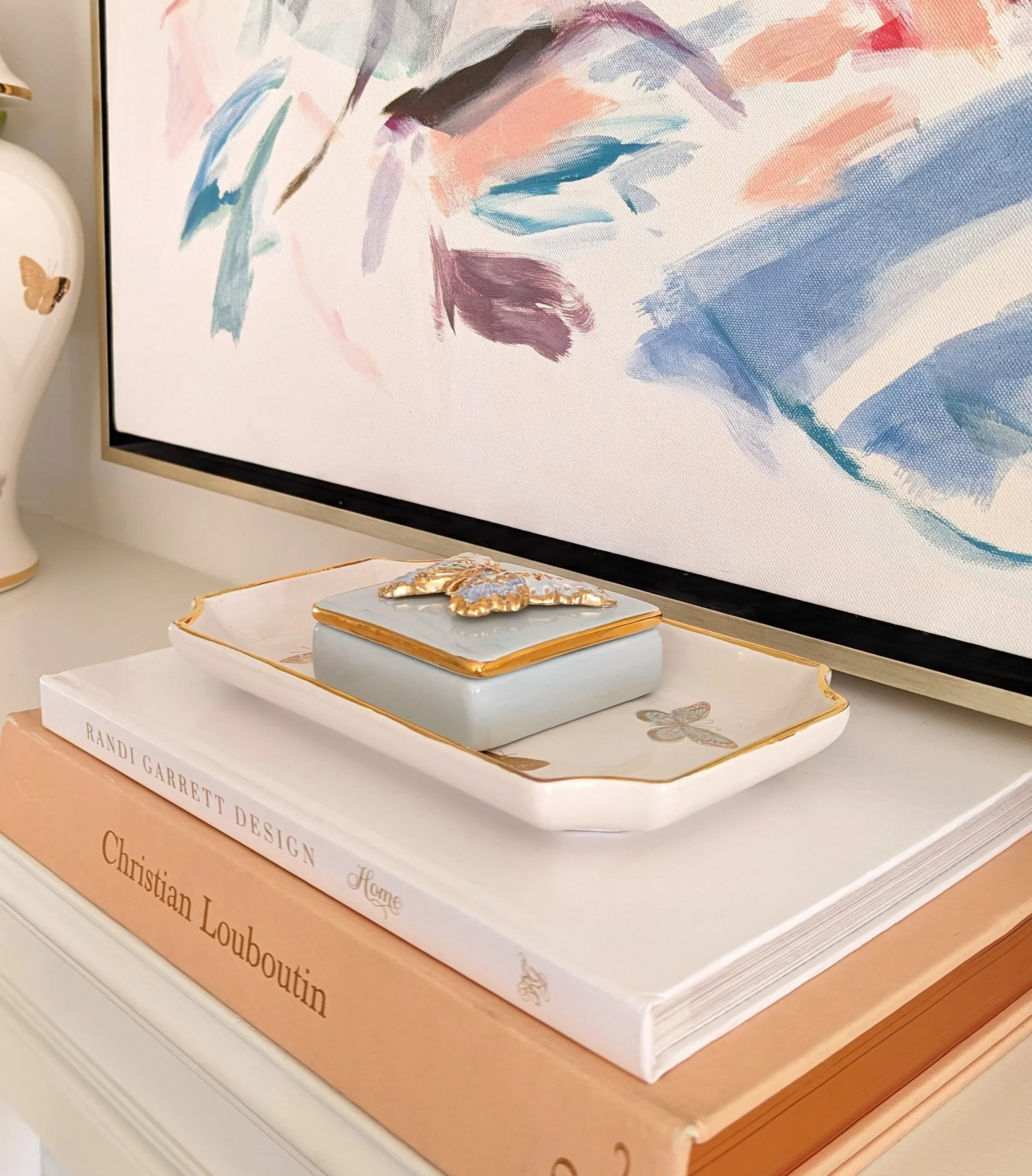 Gilded Butterflies Trays with 22K Gold Accent - The Mayfair Hall