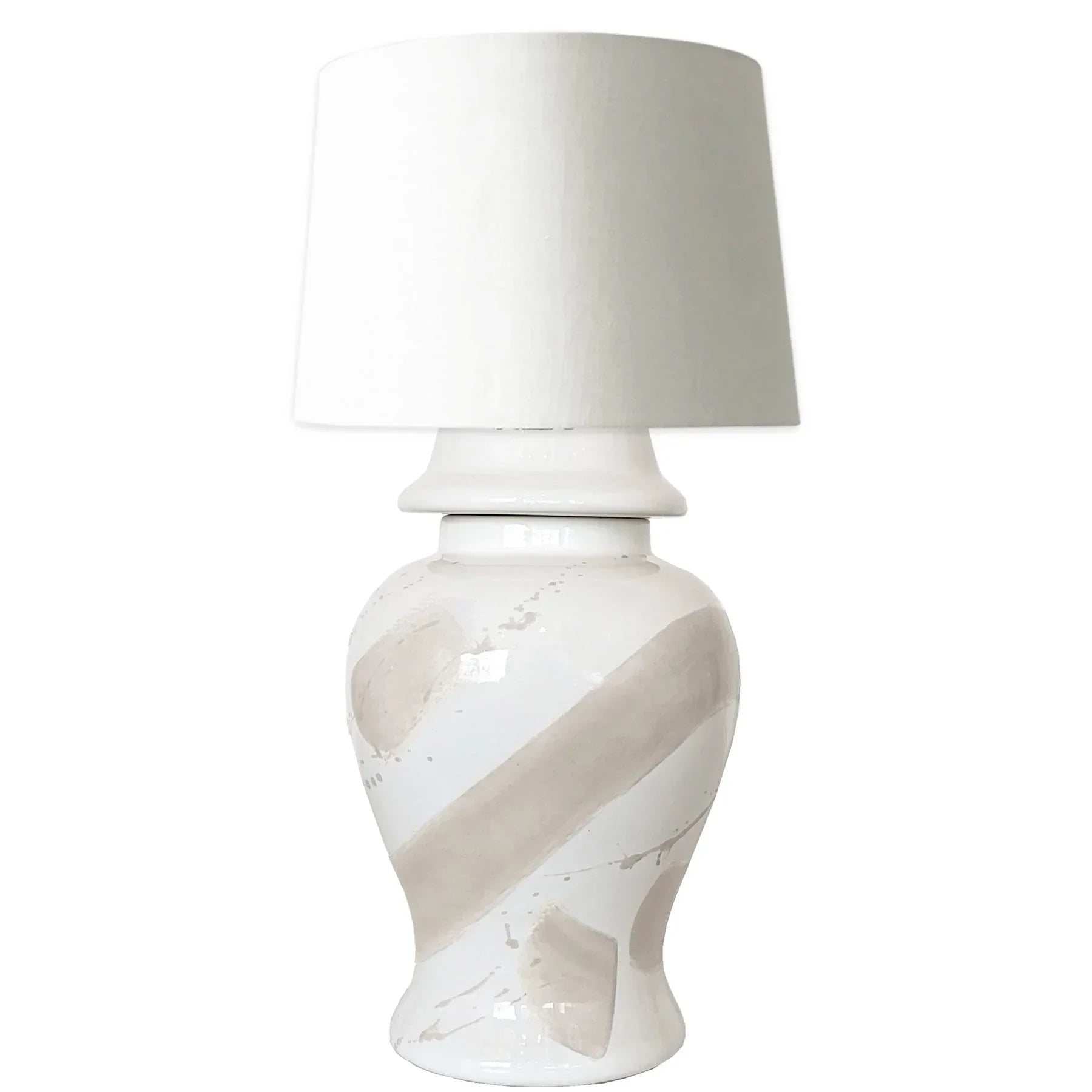 Beige Brushstroke Ginger Jar Lamp - The Mayfair Hall