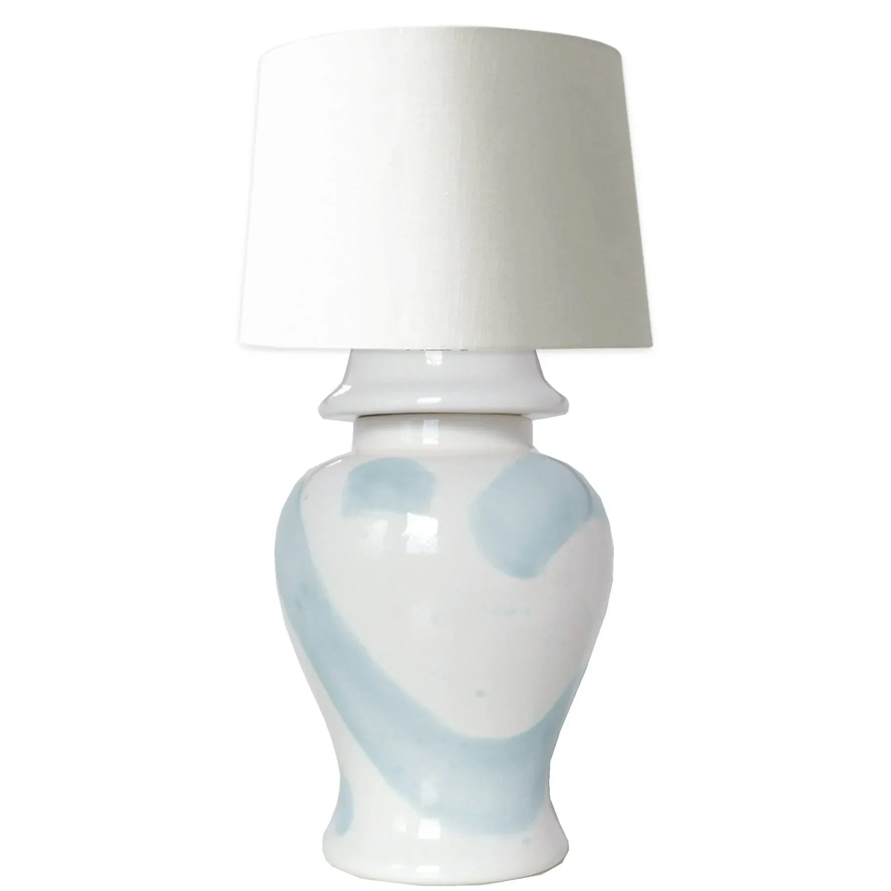 Hydrangea Light Blue Brushstroke Ginger Jar Lamp - The Mayfair Hall