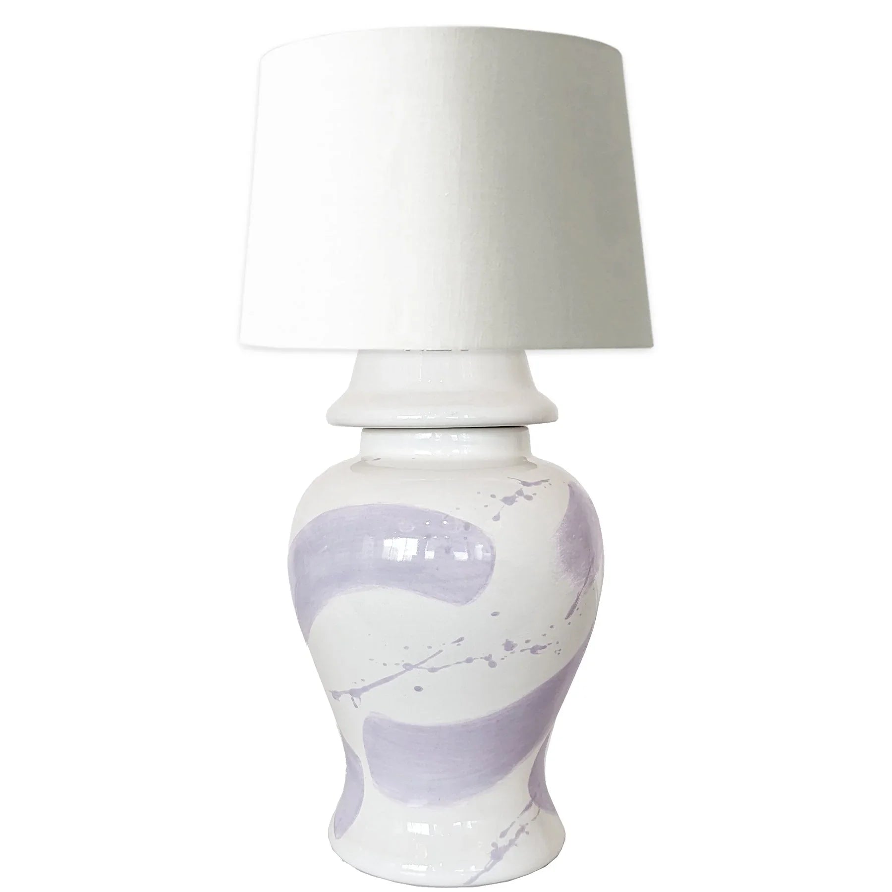 Light Lavender Brushstroke Ginger Jar Lamp - The Mayfair Hall