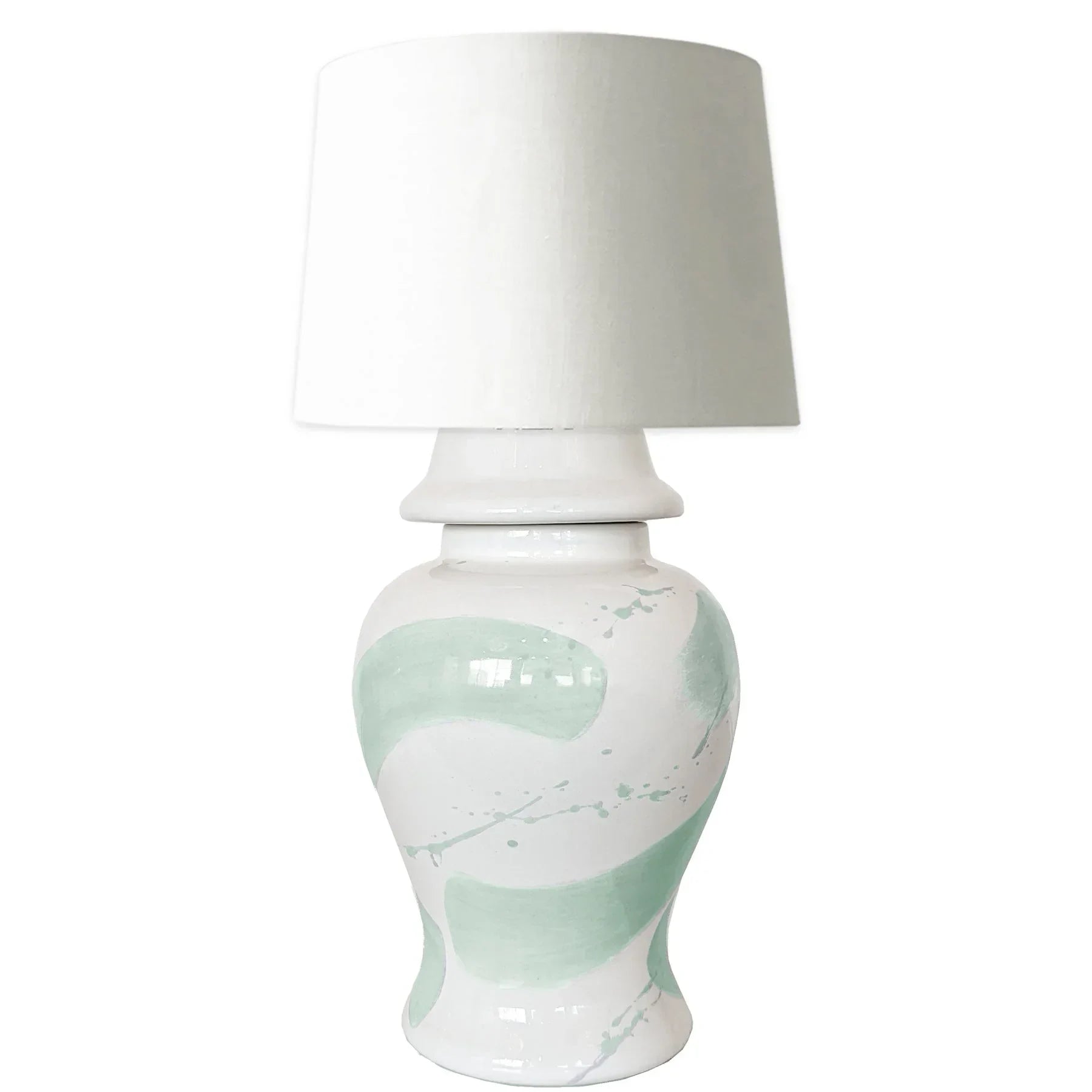 Sea Glass Brushstroke Ginger Jar Lamp - The Mayfair Hall