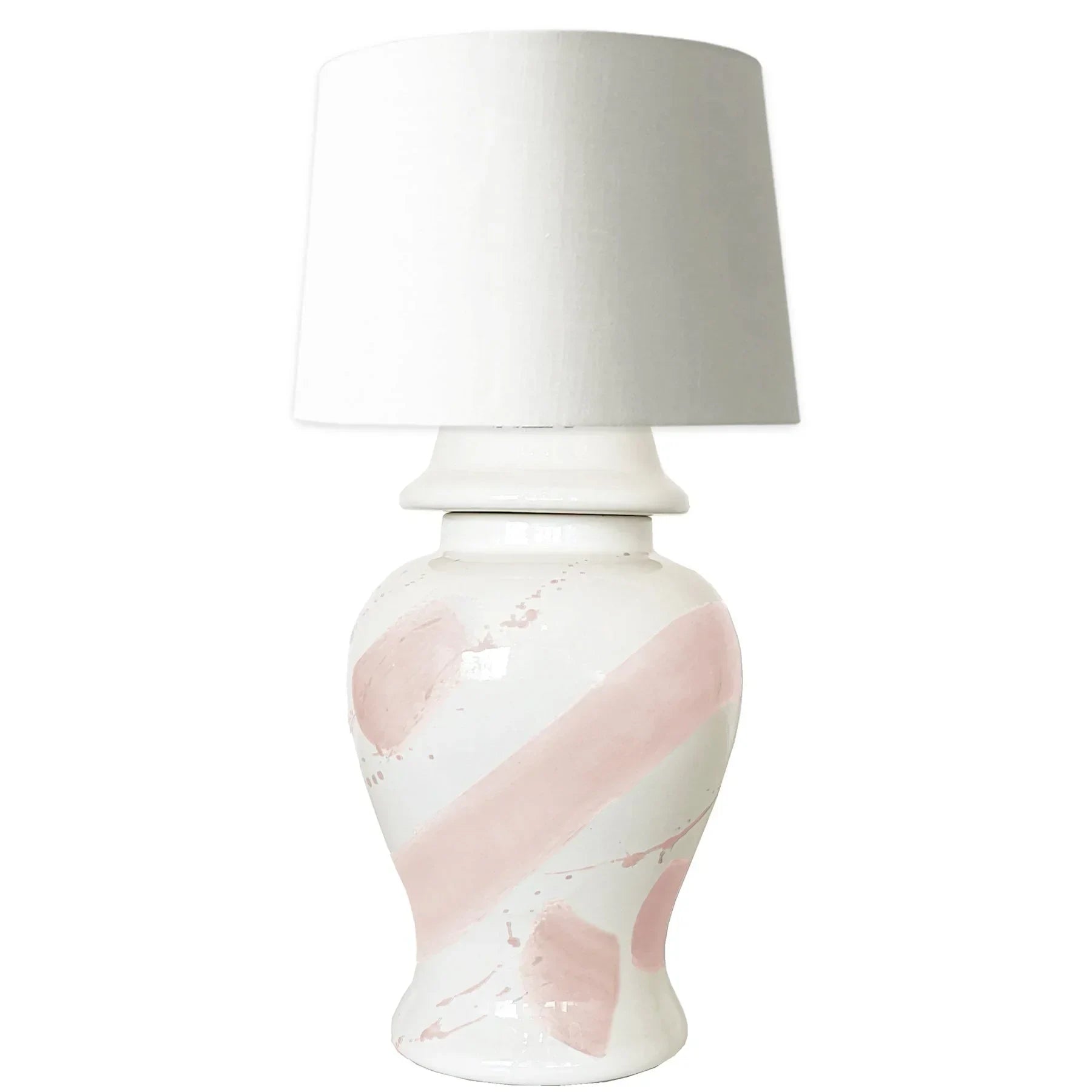 Blush Brushstroke Ginger Jar Lamp - The Mayfair Hall