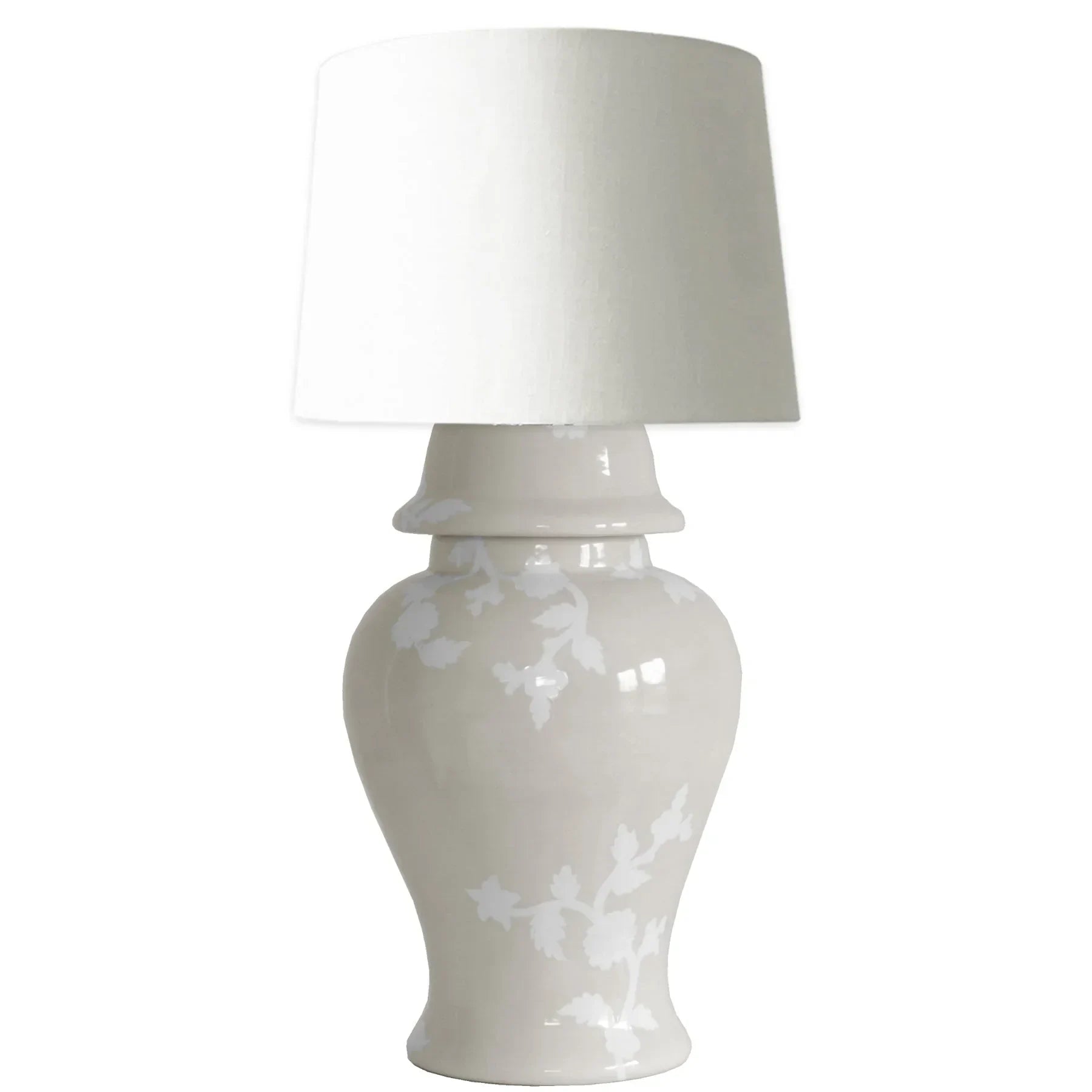 Chinoiserie Dreams Ginger Jar Lamp in Beige - The Mayfair Hall