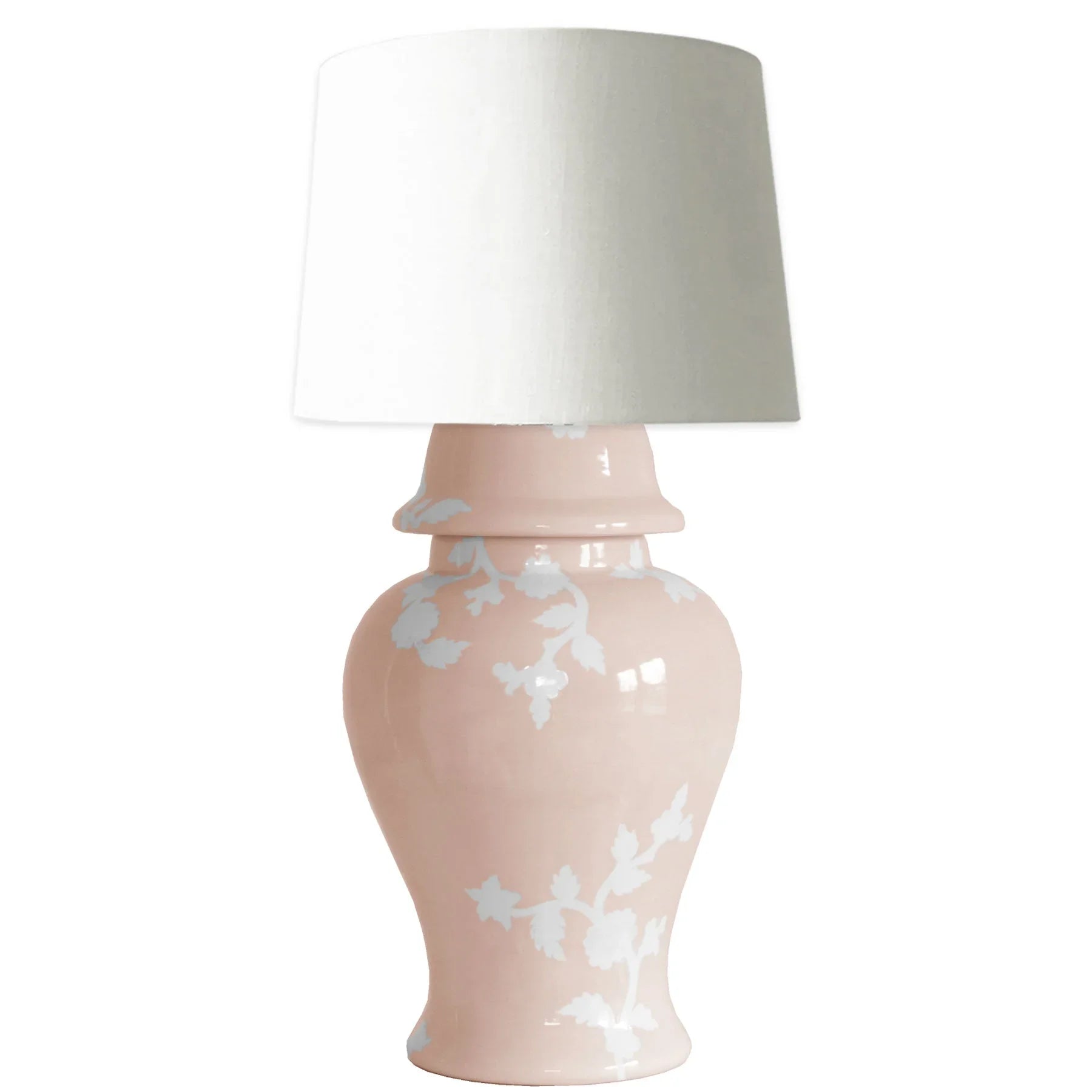 Chinoiserie Dreams Ginger Jar Lamp in Blush - The Mayfair Hall