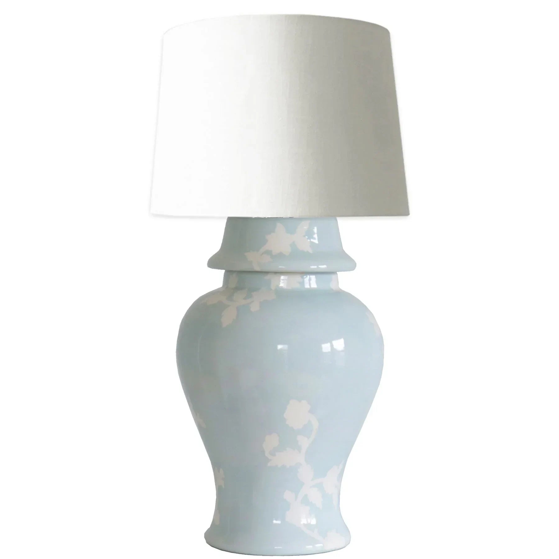 Chinoiserie Dreams Ginger Jar Lamp in Hydrangea Light Blue - The Mayfair Hall