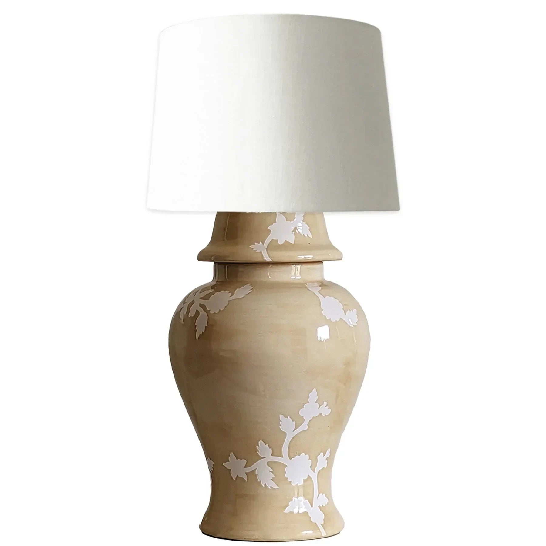 Chinoiserie Dreams Ginger Jar Lamp in Sand - The Mayfair Hall