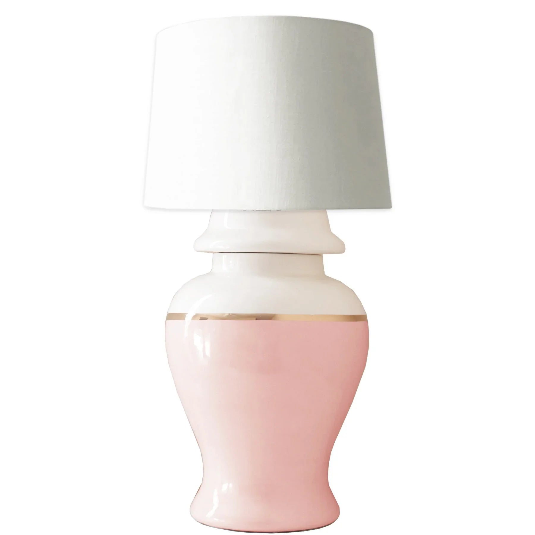 Cherry Blossom Pink Color Block Ginger Jar Lamp - The Mayfair Hall