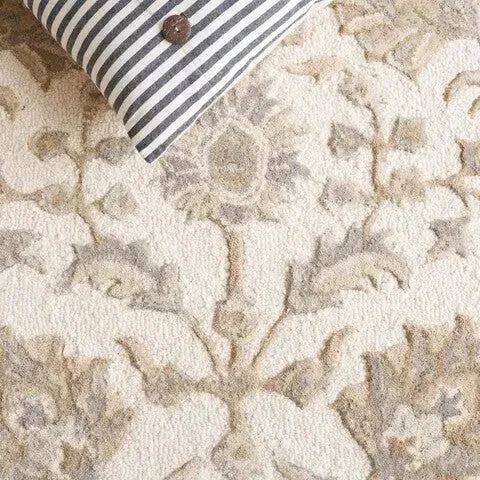 Glamour Wool Rug in Ivory and Gray - The Mayfair Hall