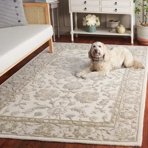 Glamour Wool Rug in Ivory and Gray - The Mayfair Hall