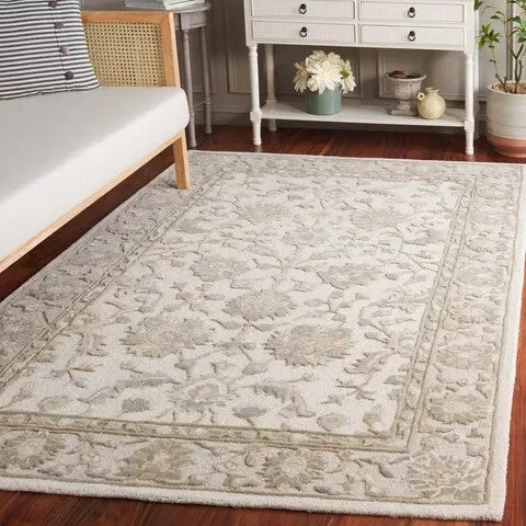 Glamour Wool Rug in Ivory and Gray - The Mayfair Hall