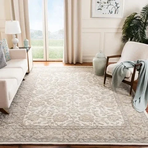 Glamour Wool Rug in Ivory and Gray - The Mayfair Hall