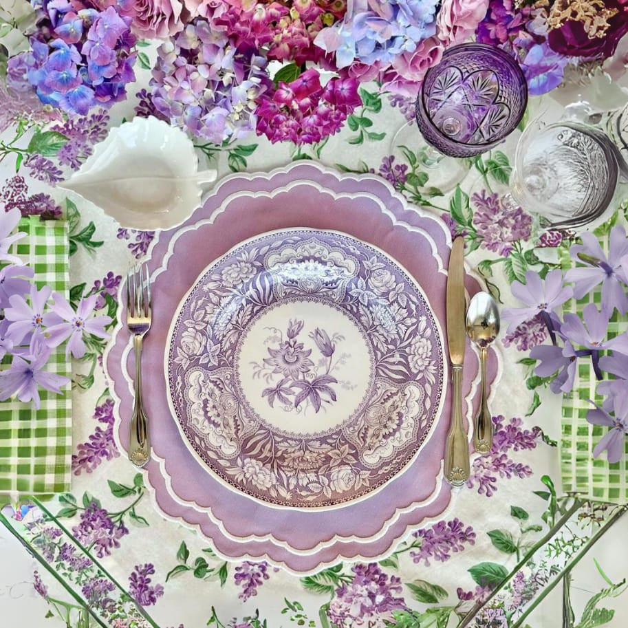 GRATITUDE LILA ROUND FABRIC PLACEMAT