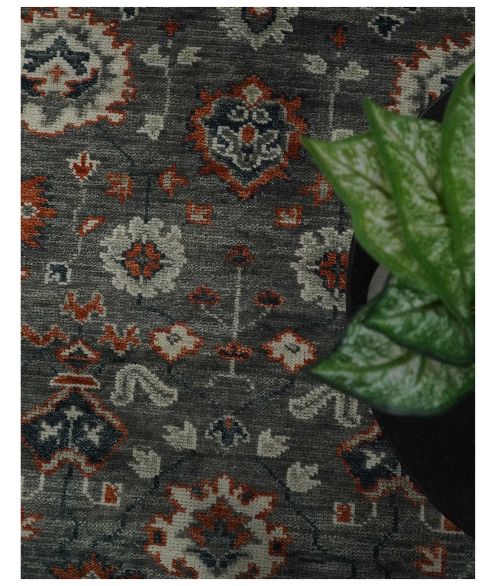 Gray and Beige 3x5, 4x6, 5x8, 6x9, 8x10, 9x12, 10x14 and 12x15 Hand Knotted Traditional Persian Oushak Wool Rug | TRDCP713 - The Rug Decor