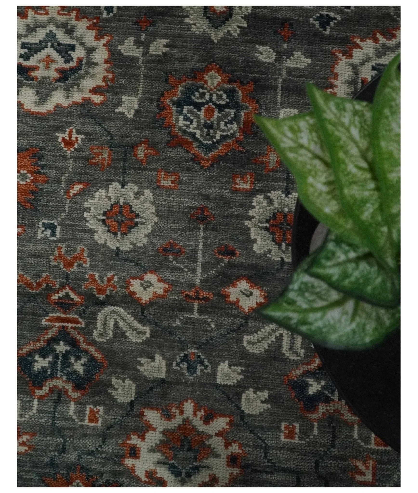 Gray and Beige 3x5, 4x6, 5x8, 6x9, 8x10, 9x12, 10x14 and 12x15 Hand Knotted Traditional Persian Oushak Wool Rug | TRDCP713 - The Rug Decor