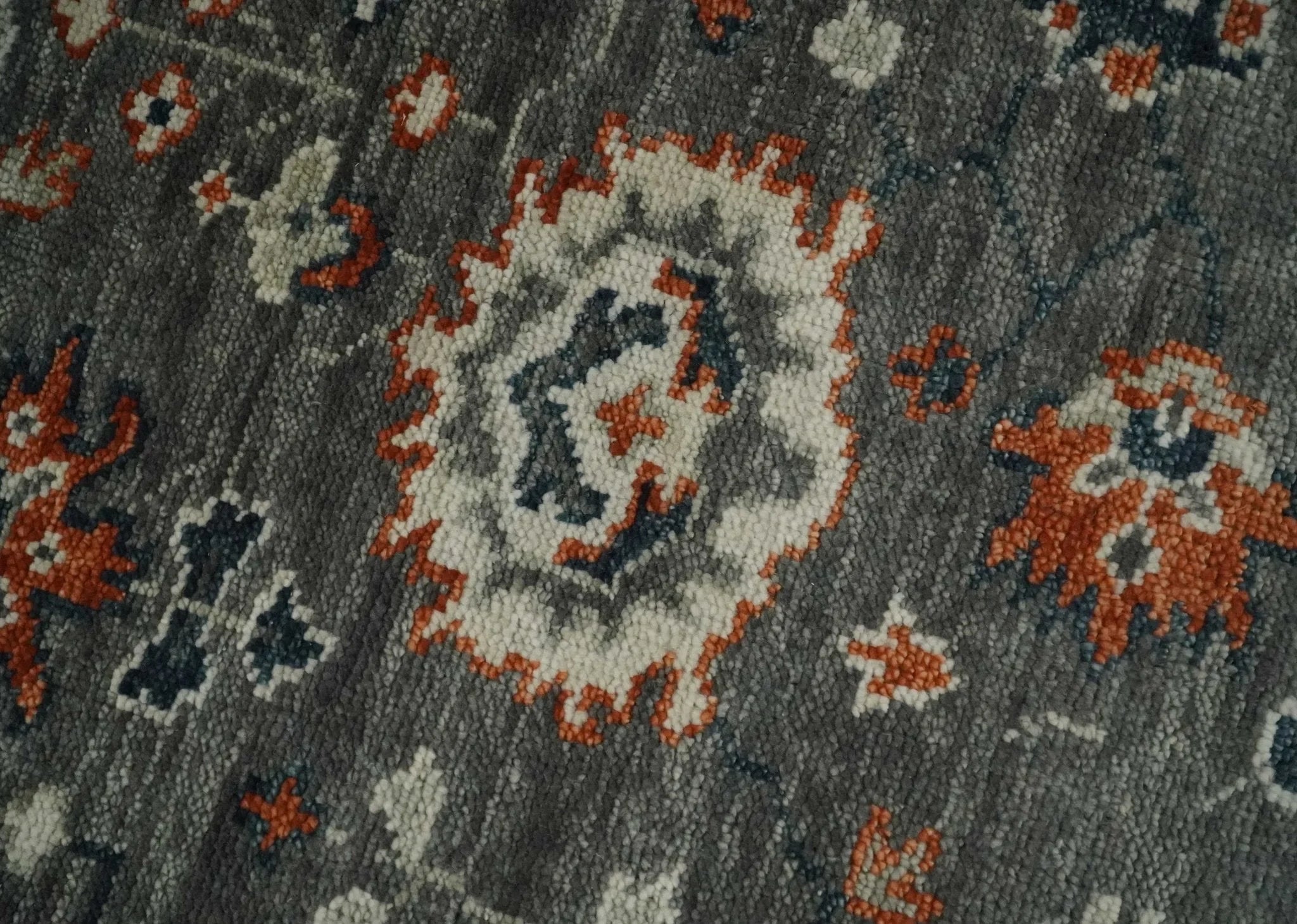 Gray and Beige 3x5, 4x6, 5x8, 6x9, 8x10, 9x12, 10x14 and 12x15 Hand Knotted Traditional Persian Oushak Wool Rug | TRDCP713 - The Rug Decor