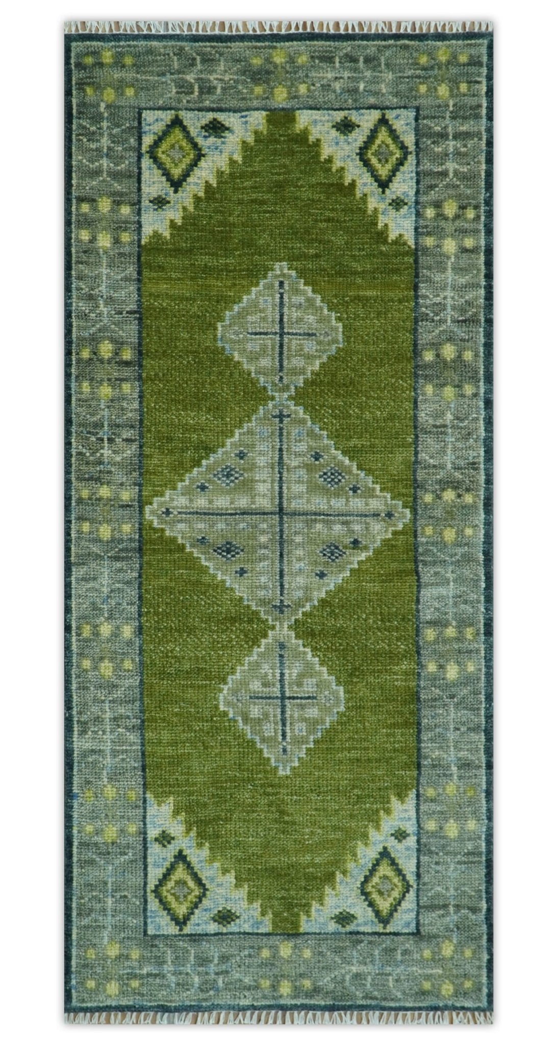 Green, Blue and Gray Hand Knotted Traditional Heriz Multi Size wool area rug - The Rug Decor