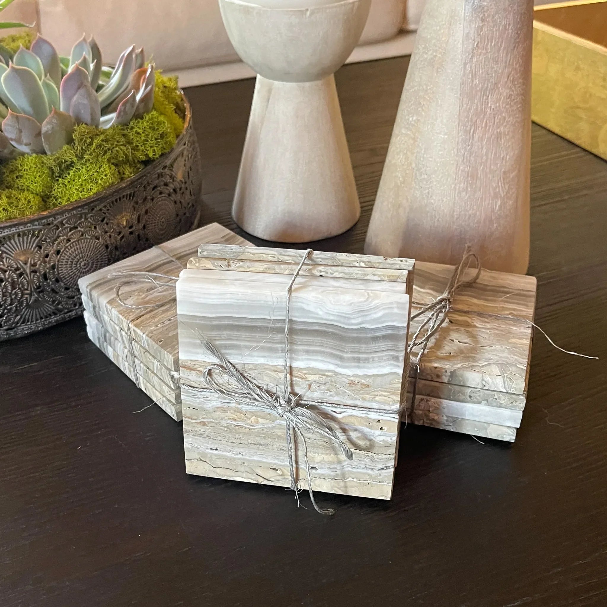 Grey Onyx Coaster Set - The Mayfair Hall