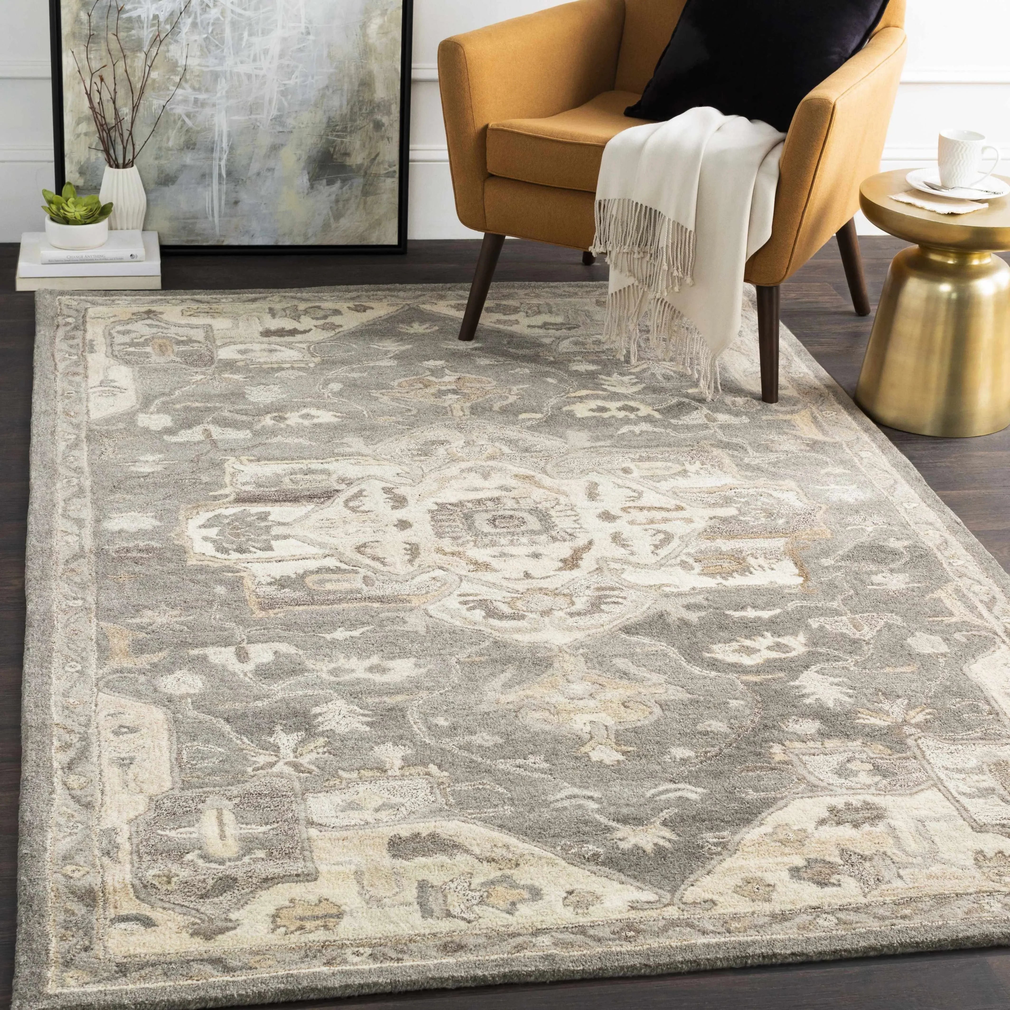 Broomfield 1196 Wool Rug in Taupe