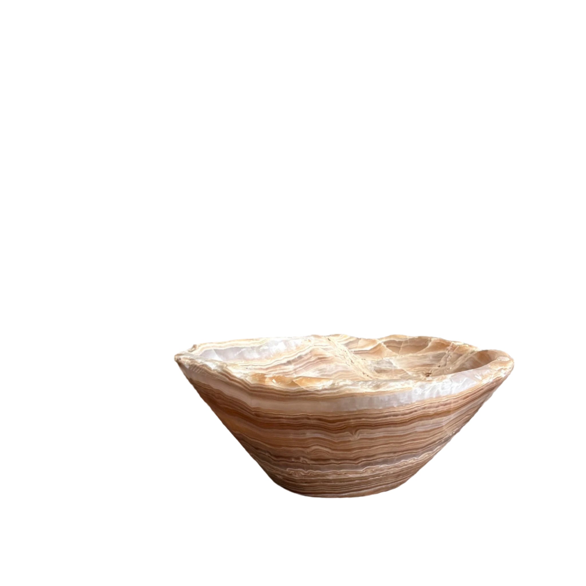 Hand Carved Amber Onyx Bowl