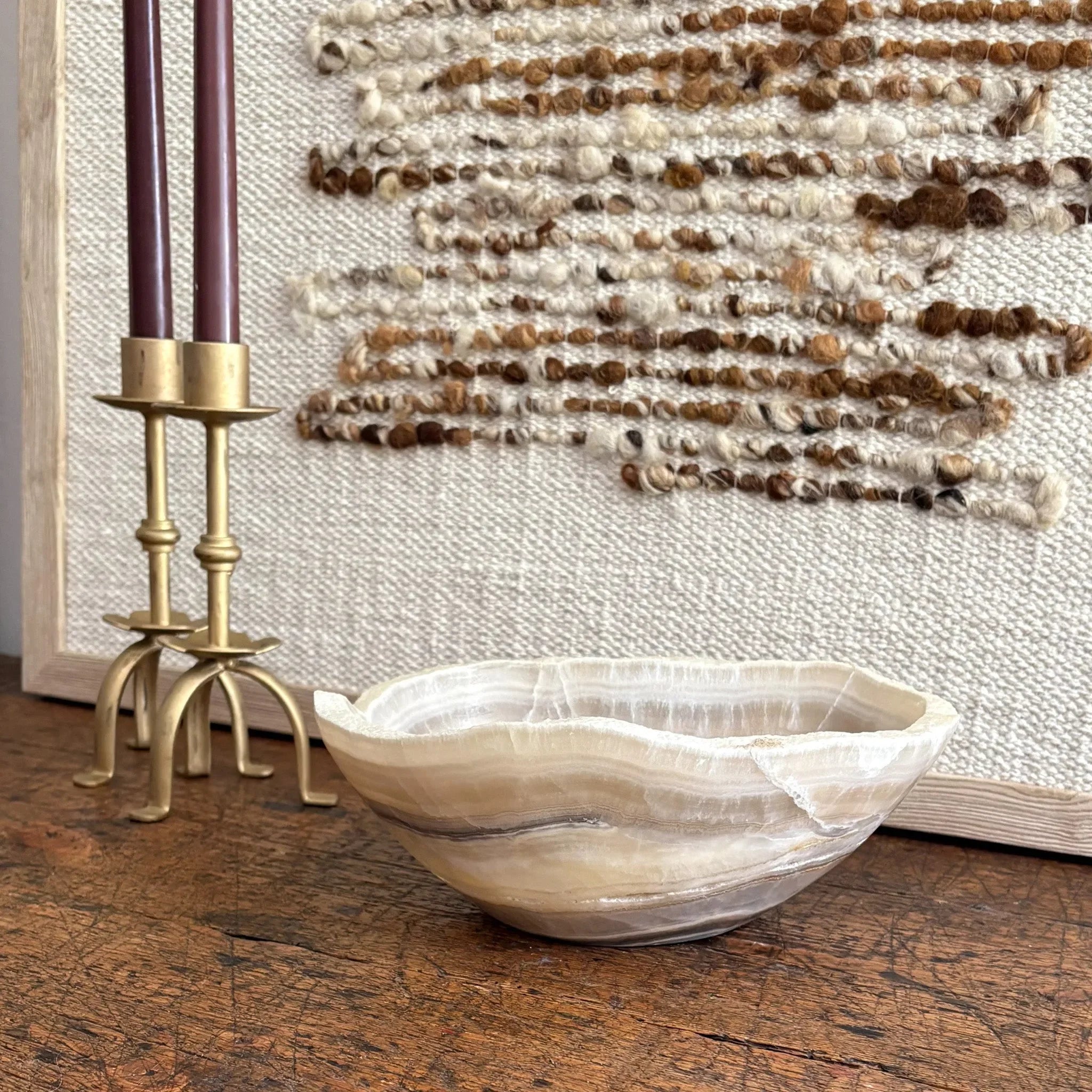 Hand Carved Amber Onyx Bowl - The Mayfair Hall