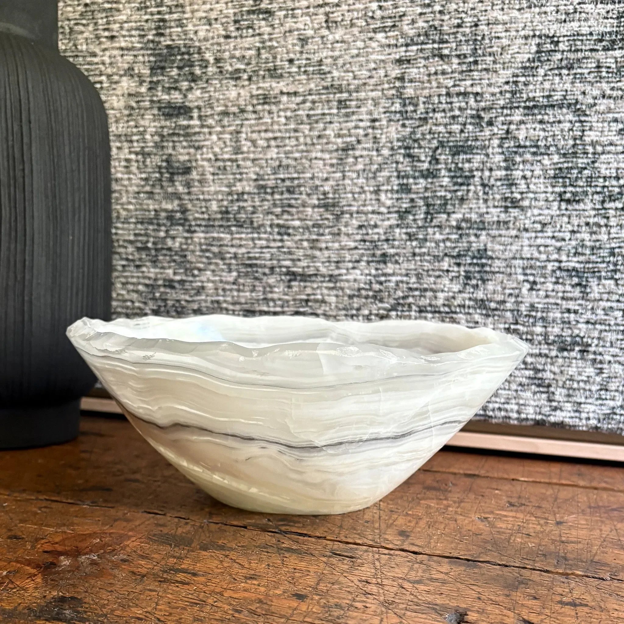 Hand Carved White Onyx Bowl - The Mayfair Hall