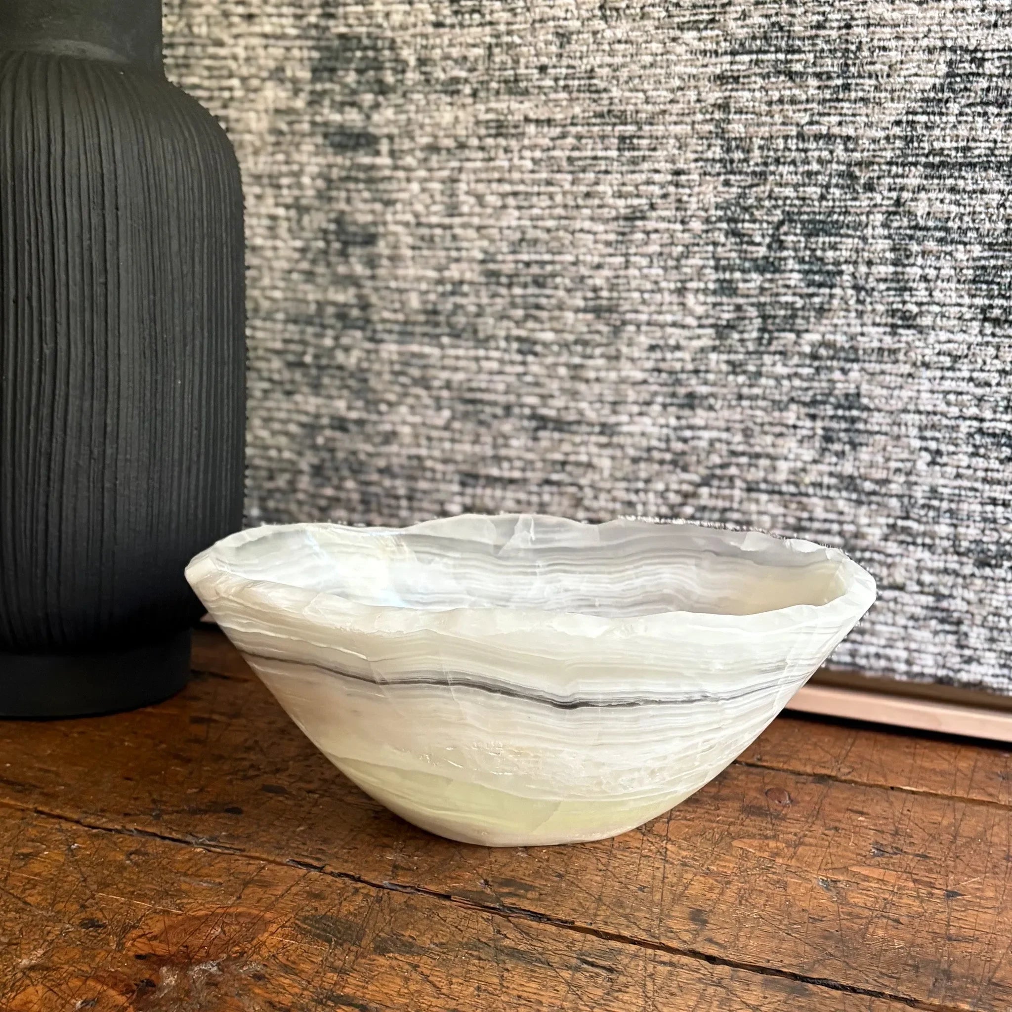Hand Carved White Onyx Bowl - The Mayfair Hall