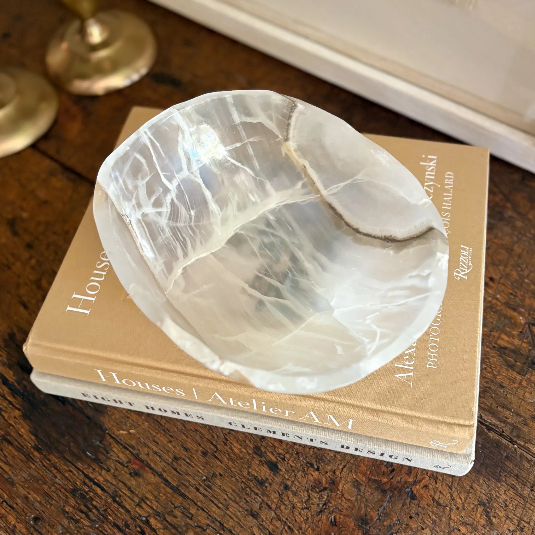 Hand Carved White Onyx Bowl