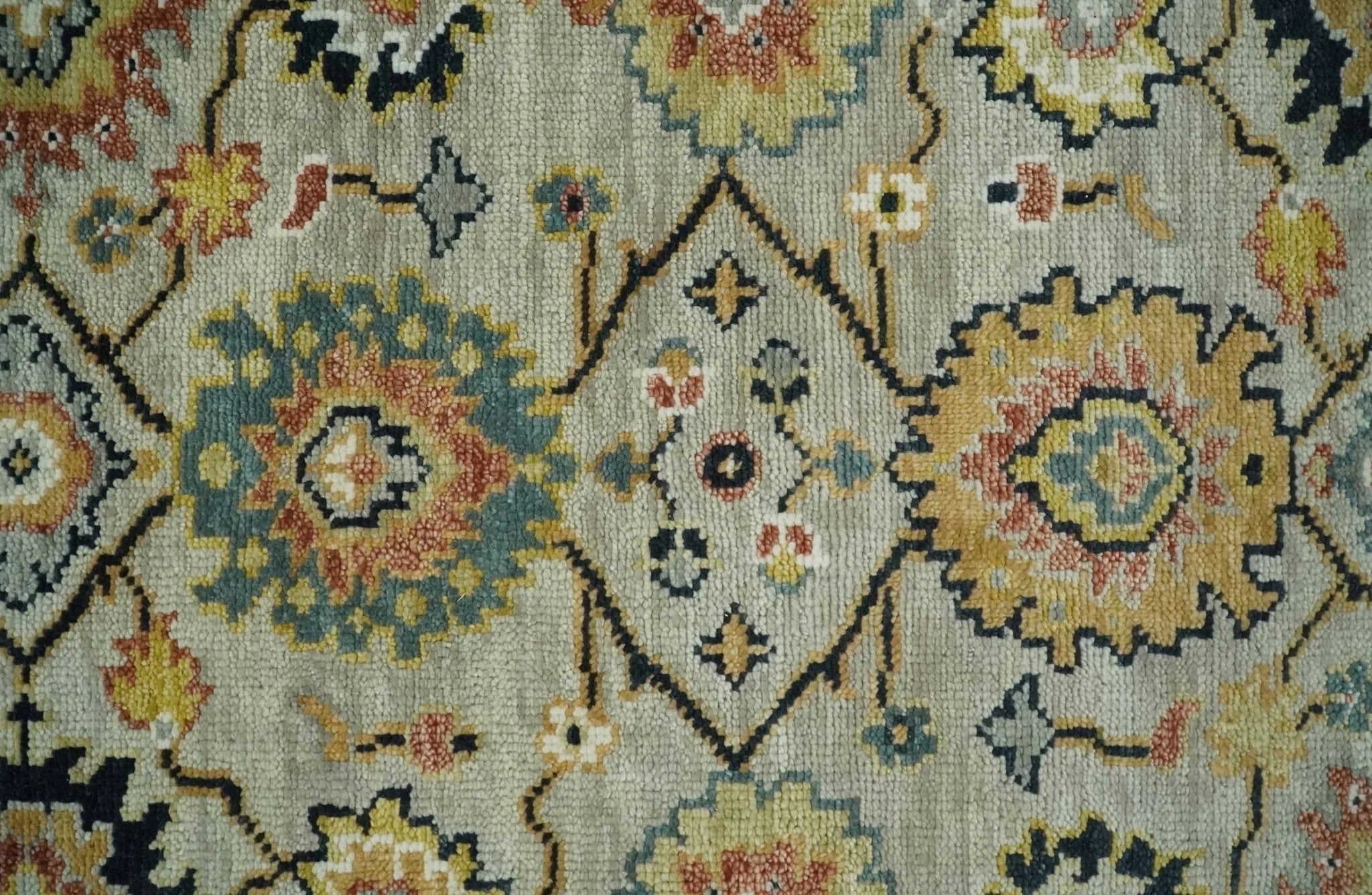 Hand Knotted 5x8, 6x9, 8x10, 9x12, 10x14 and 12x15 Beige, Mustard and Ivory Traditional Persian Oushak Wool Rug | TRDCP901810 - The Rug Decor