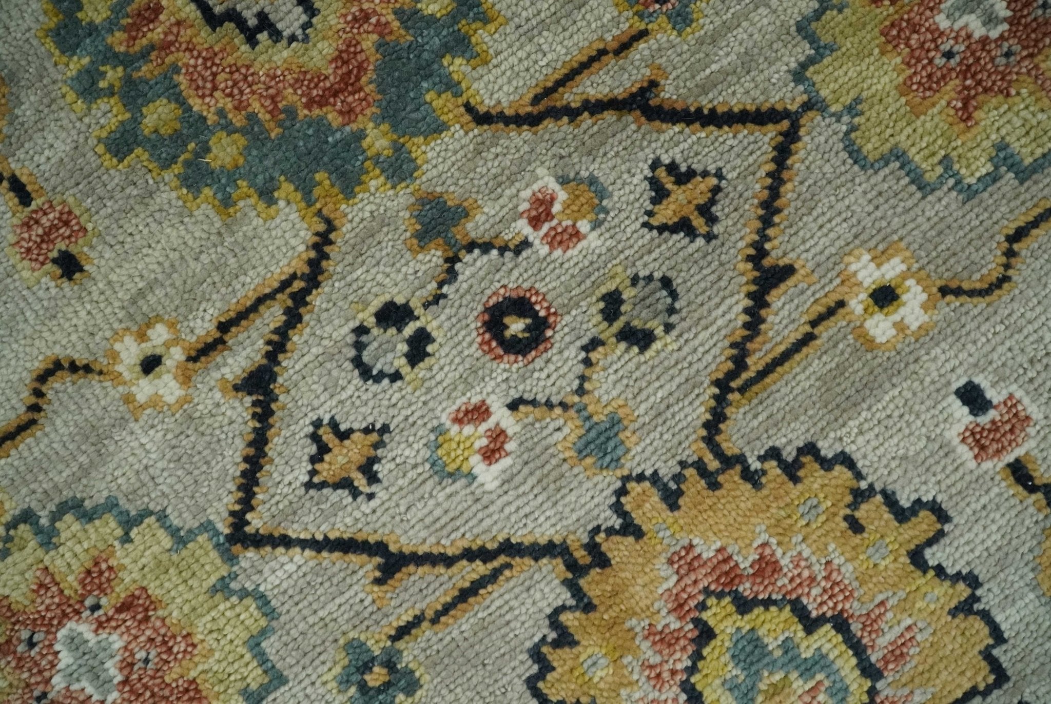 Hand Knotted 5x8, 6x9, 8x10, 9x12, 10x14 and 12x15 Beige, Mustard and Ivory Traditional Persian Oushak Wool Rug | TRDCP901810 - The Rug Decor