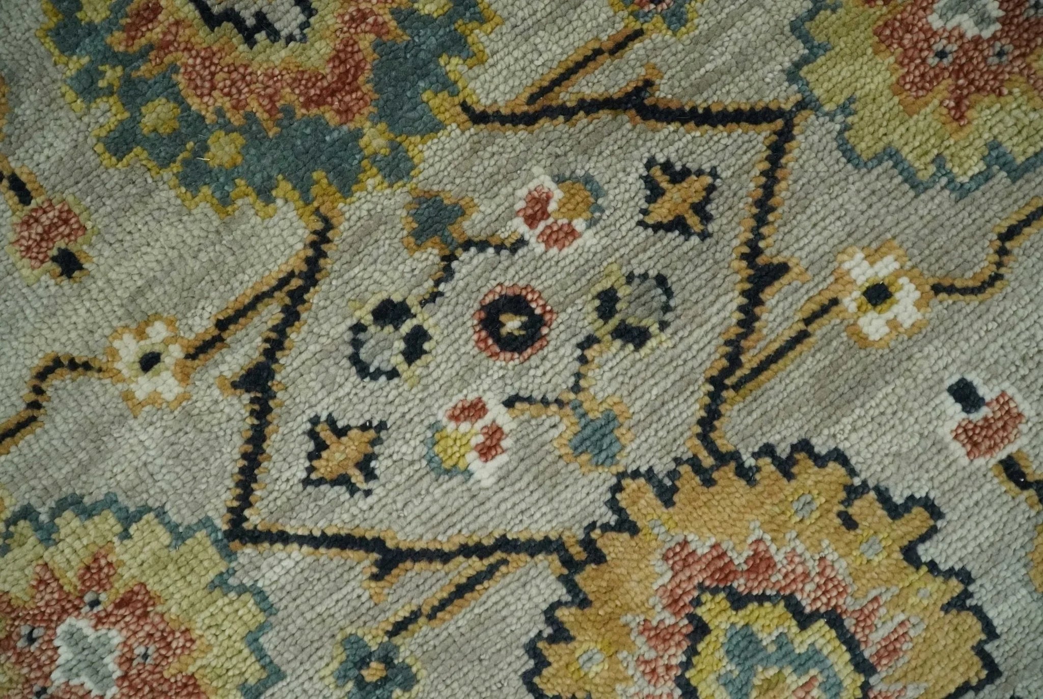 Hand Knotted 5x8, 6x9, 8x10, 9x12, 10x14 and 12x15 Beige, Mustard and Ivory Traditional Persian Oushak Wool Rug | TRDCP901810 - The Rug Decor