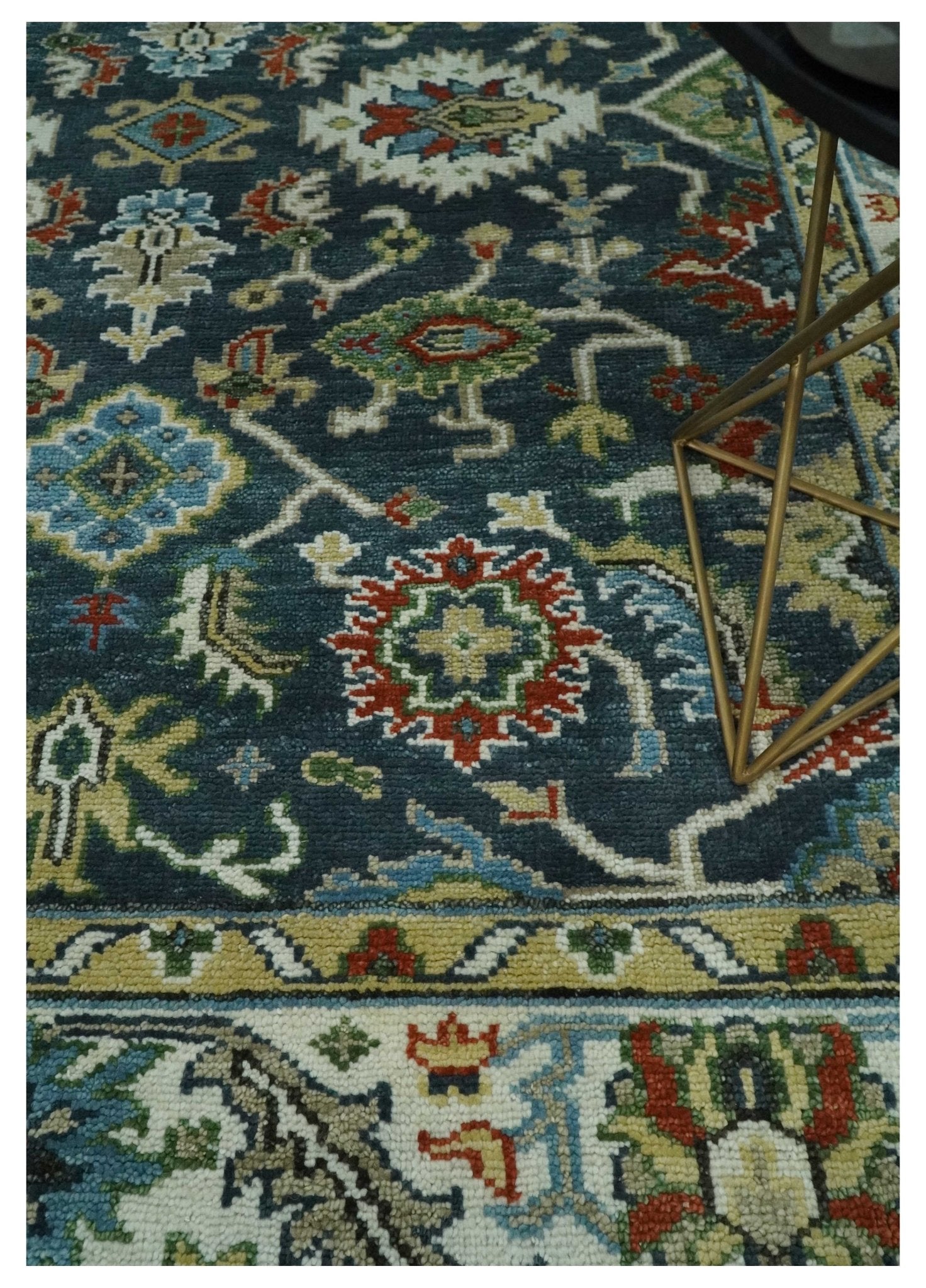 Hand Knotted 5x8, 6x9, 8x10, 9x12, 10x14 and 12x15 Green and Ivory Traditional Persian Oushak Wool Rug | TRDCP877810 - The Rug Decor