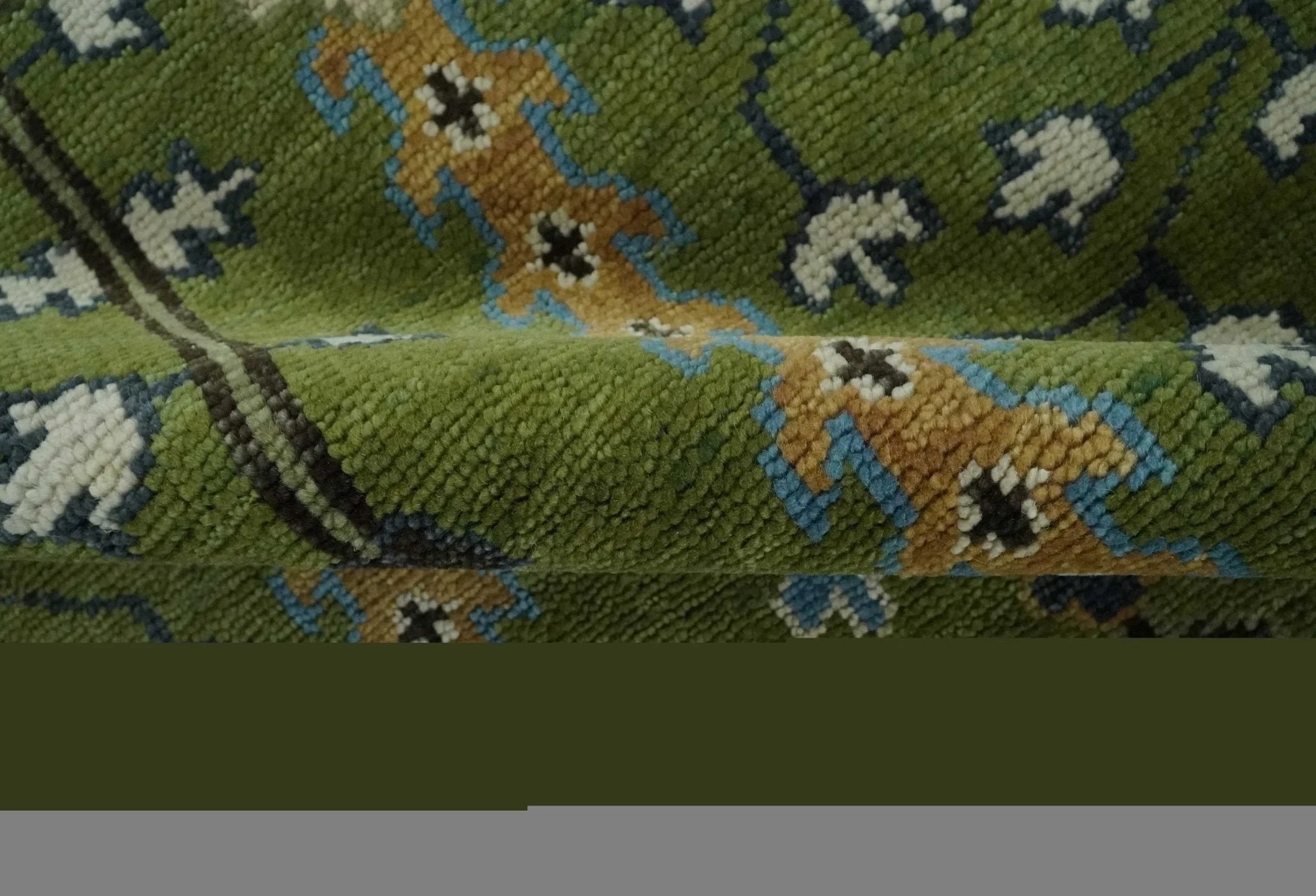 Hand Knotted 8x10, 9x12 Royal Green and Ivory Traditional Turkish Style Tree Of Life Wool Area Rug - The Rug Decor