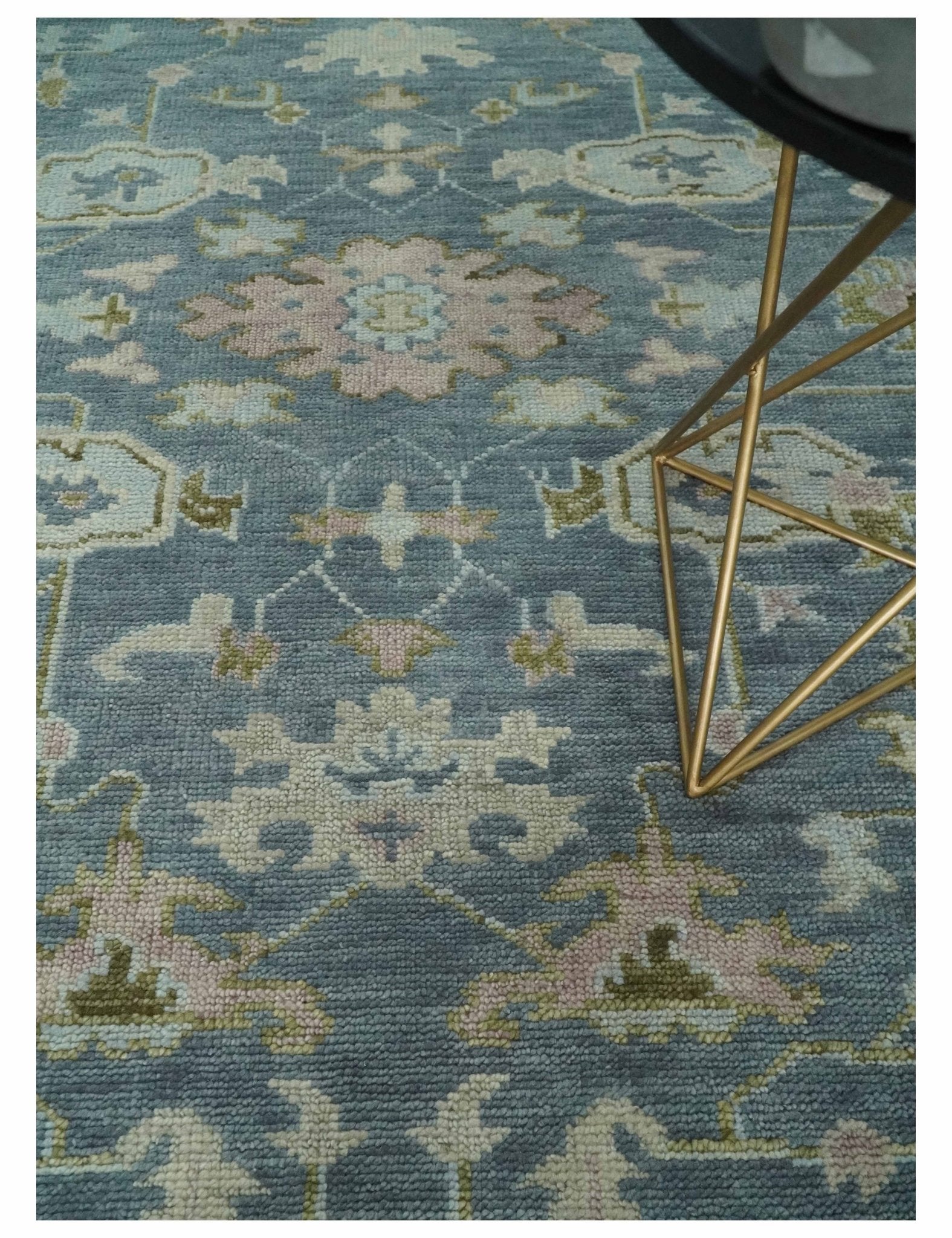 Hand Knotted Antique Oushak 5x8, 6x9, 8x10, 9x12, 10x14 and 12x15 Gray, Blue and Beige Traditional Persian Oushak Wool Rug | TRDCP973 - The Rug Decor