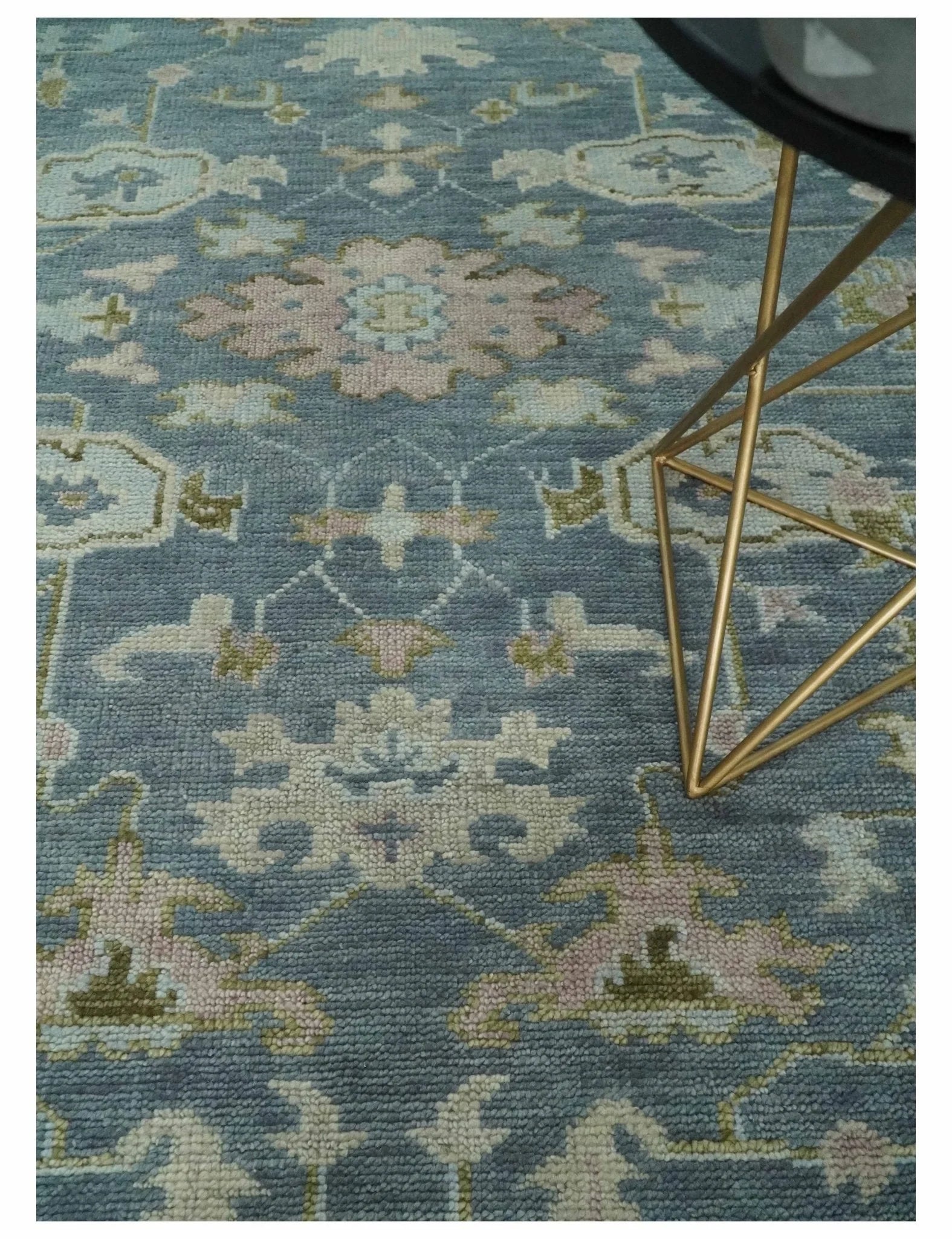 Hand Knotted Antique Oushak 5x8, 6x9, 8x10, 9x12, 10x14 and 12x15 Gray, Blue and Beige Traditional Persian Oushak Wool Rug | TRDCP973 - The Rug Decor
