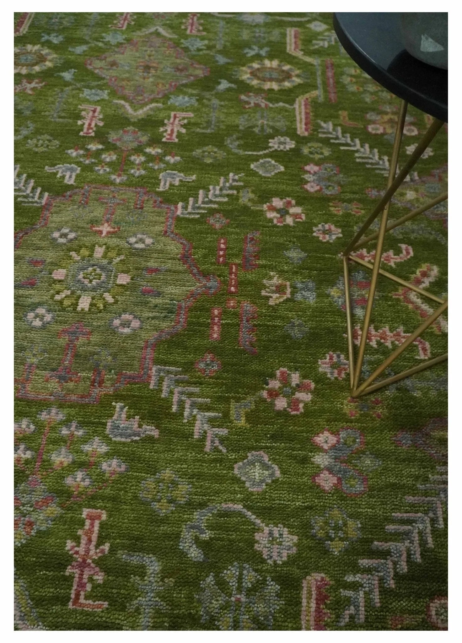 Hand Knotted Green and Silver Traditional Multi Size Antique Wool Area Rug - The Rug Decor