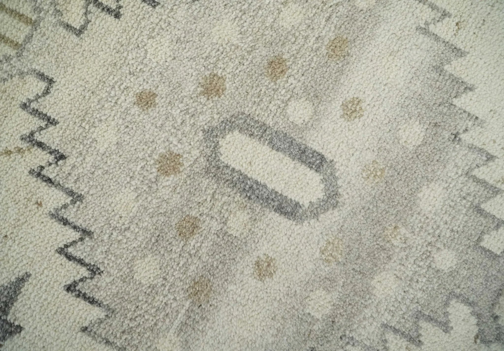 Hand Knotted Ivory and Charcoal Traditional Tribal Natural Wool Area Rug, Kids, Living Room and Bedroom Rug | MEHK5 - The Rug Decor