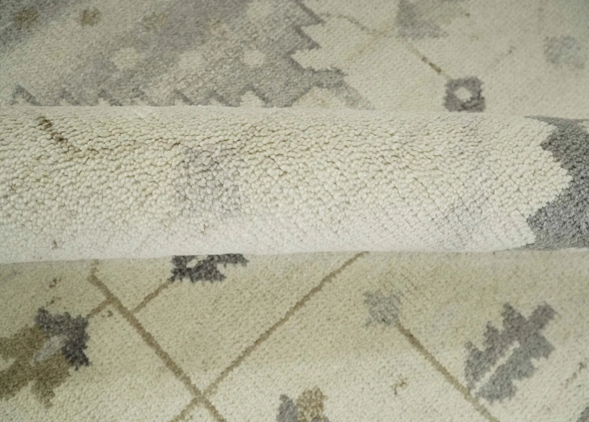 Hand Knotted Ivory and Charcoal Traditional Tribal Natural Wool Area Rug, Kids, Living Room and Bedroom Rug | MEHK5 - The Rug Decor