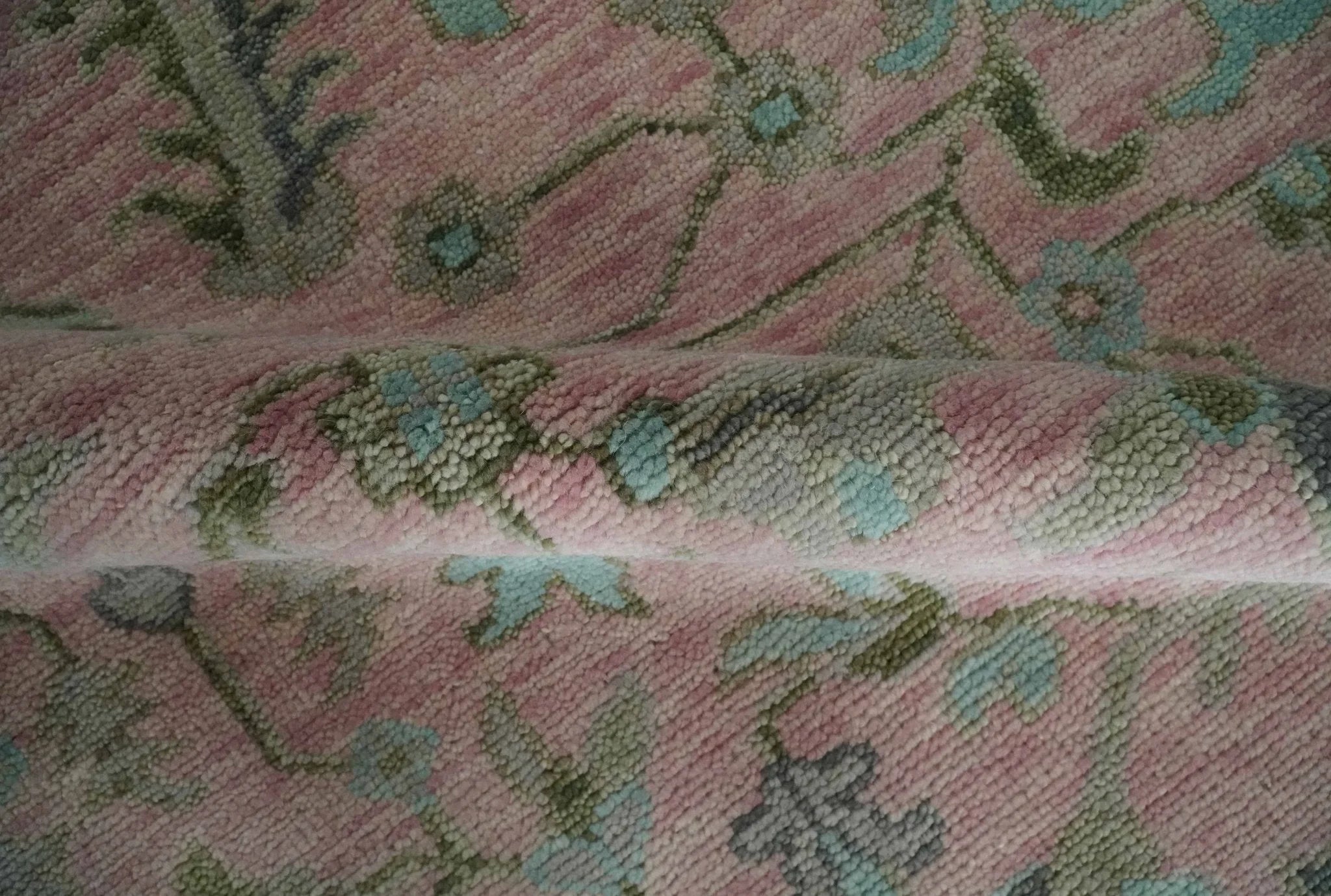 Hand Knotted Pink and Aqua Oriental Oushak Multi Size Traditional Wool Area Rug, Living Room and Bedroom Rug - The Rug Decor