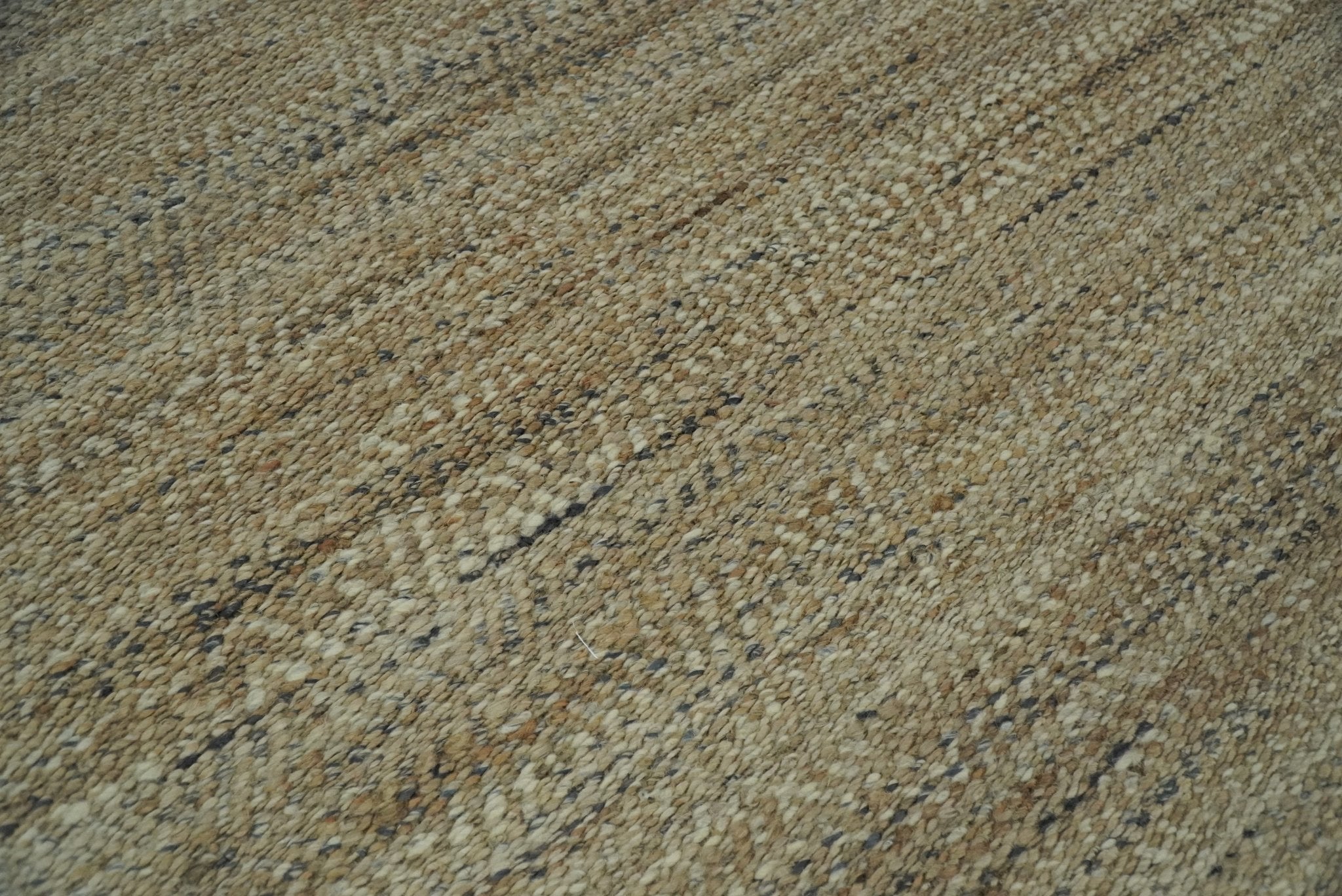 Hand Woven Jute and Wool Rug in Natural Fiber Brown and Ivory