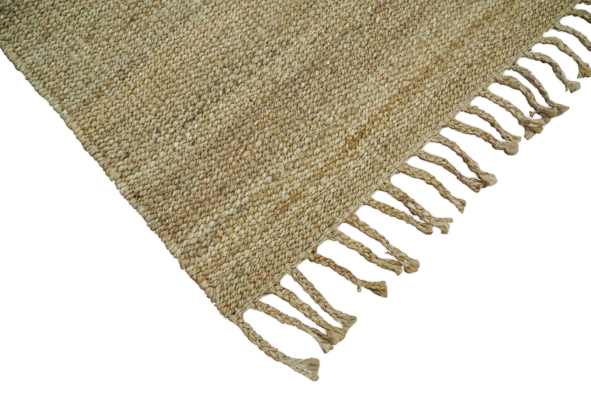 Hand Woven Natural Fiber Brown Natural Jute Rug