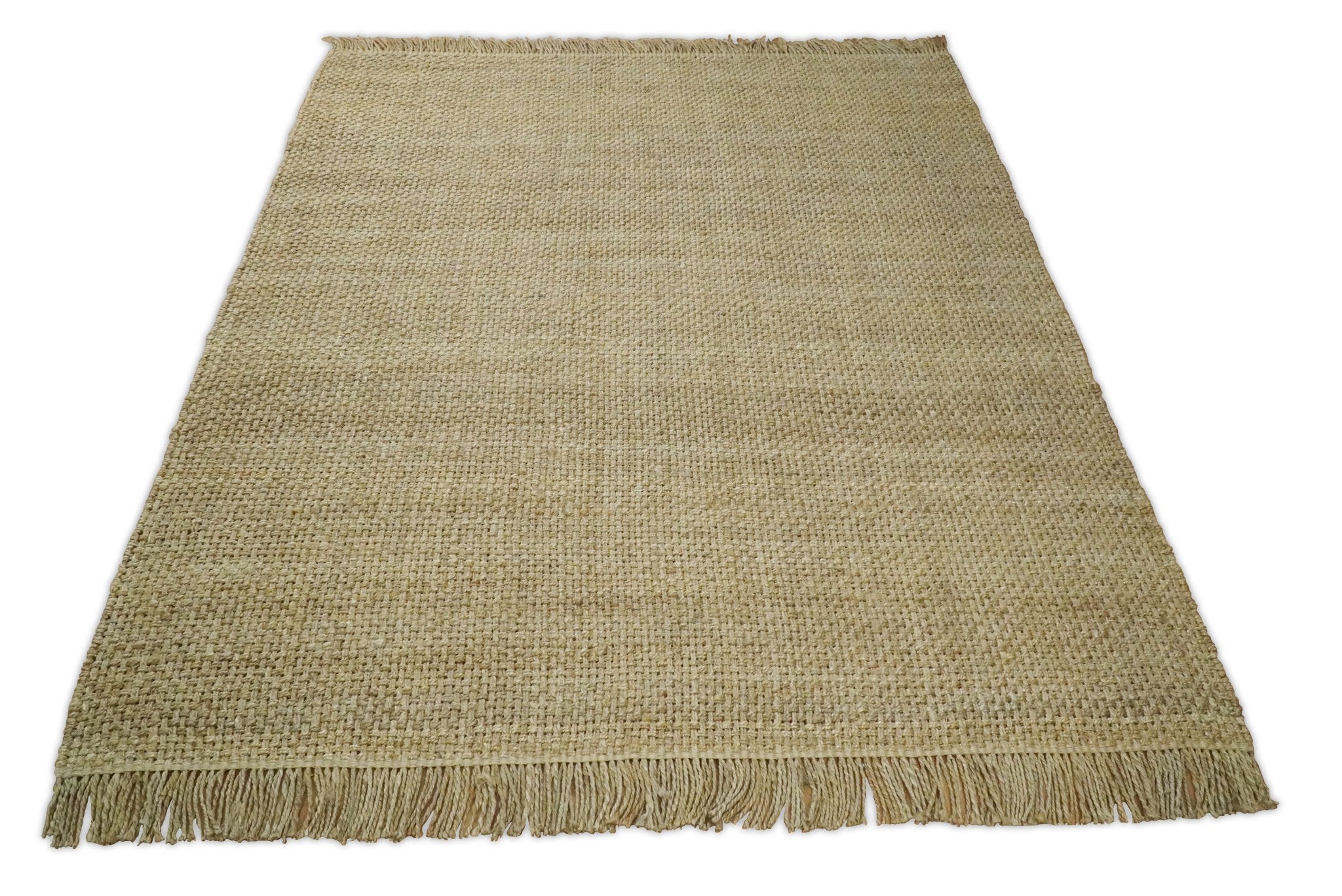 Hand Woven Natural Fiber Brown Natural Jute Rug