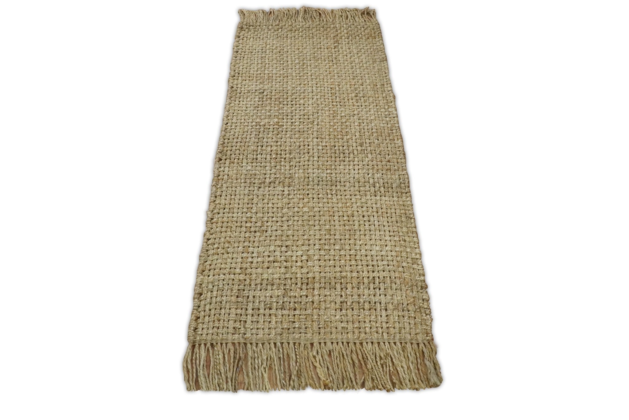 Hand Woven Jute Rug in Natural Fiber Brown