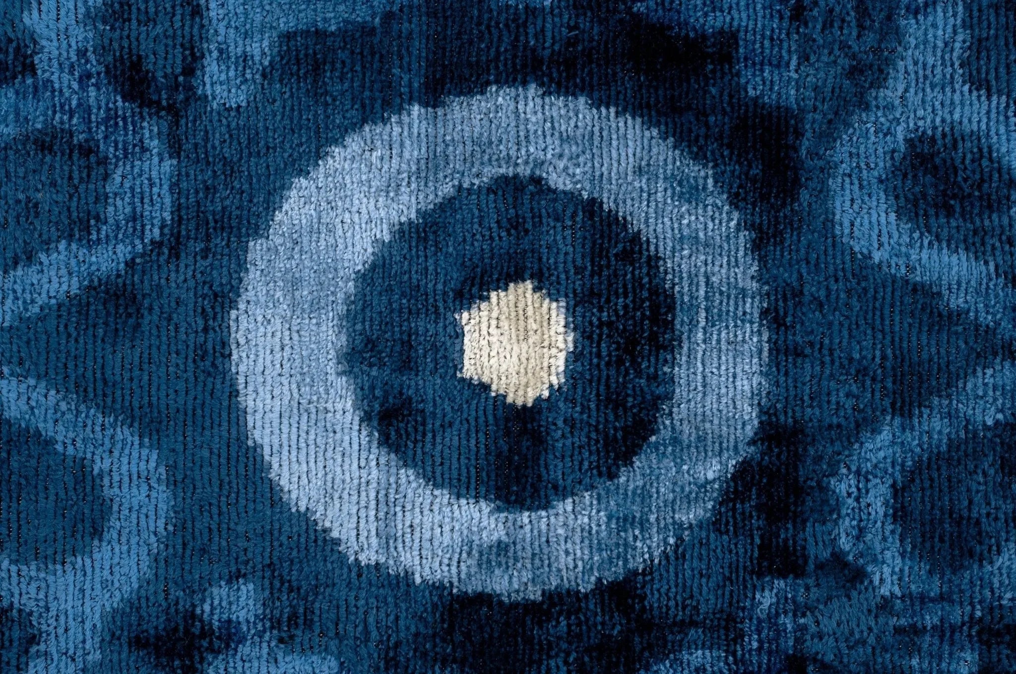 Handmade Blue Medallion Design Throw Pillow - 16x24 inch, Vegetable Dyed with Premium Down Feather Insert - The Mayfair Hall