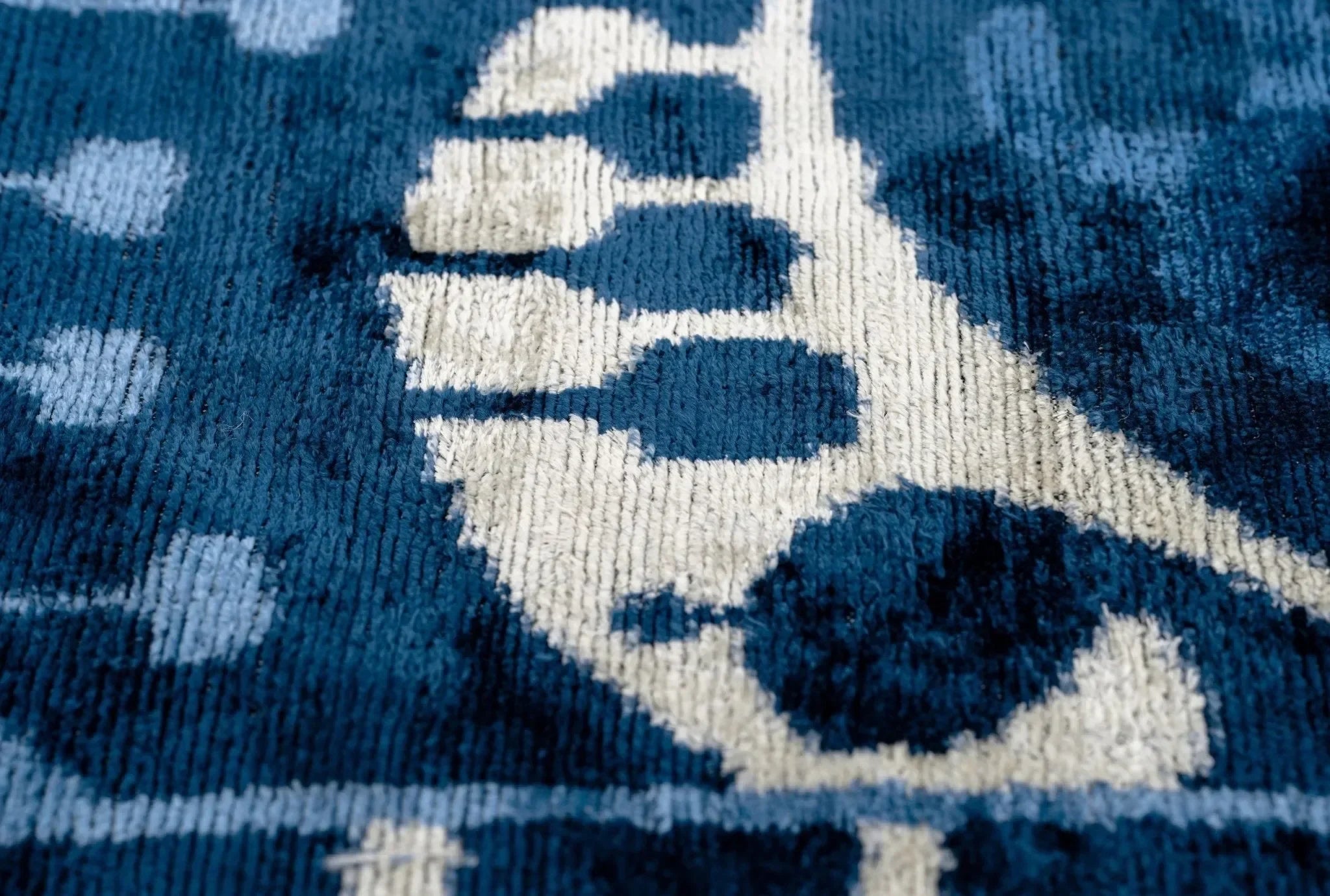 Handmade Blue Medallion Design Throw Pillow - 16x24 inch, Vegetable Dyed with Premium Down Feather Insert - The Mayfair Hall