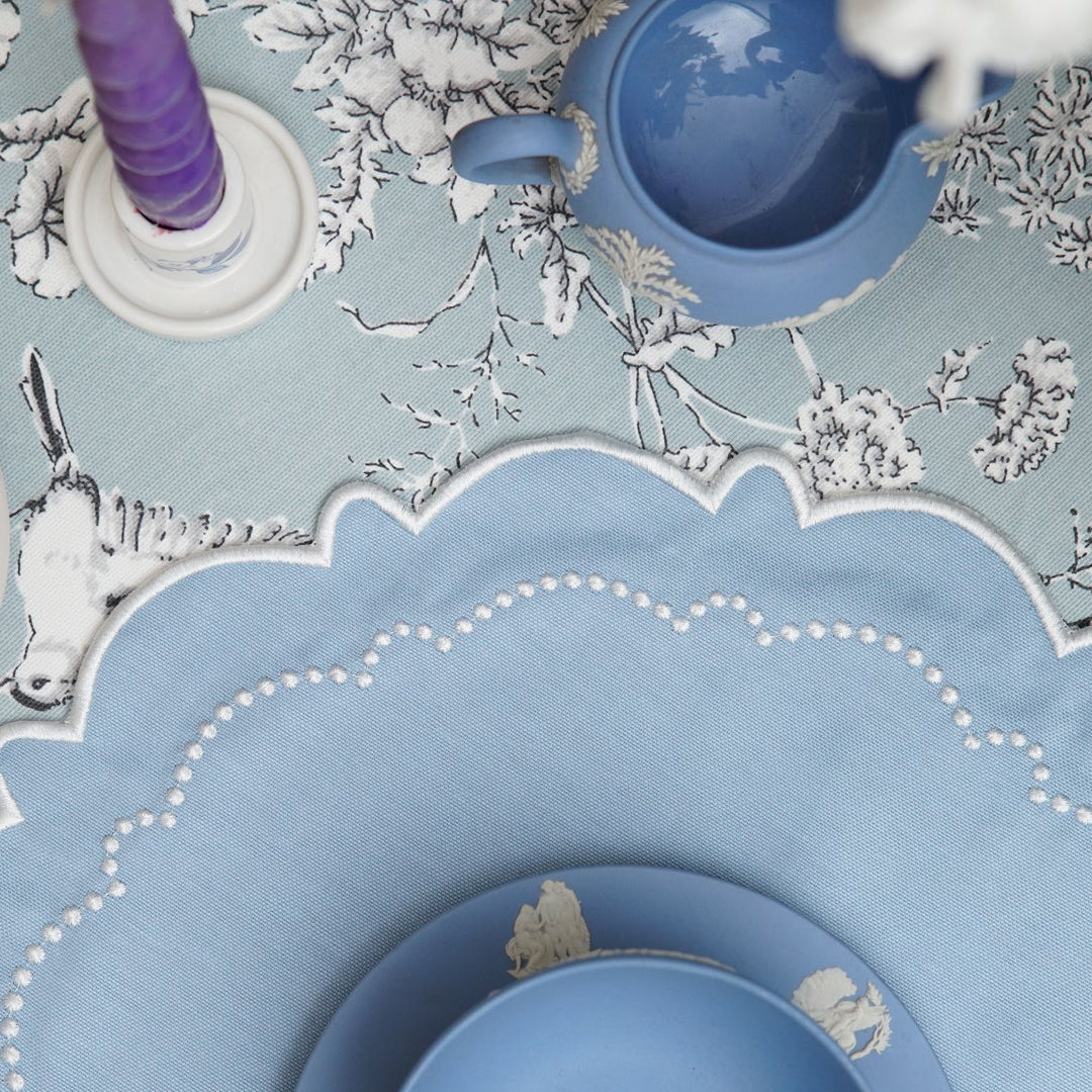 HARMONY BLUE ROUND FABRIC PLACEMAT (Set Of 4)