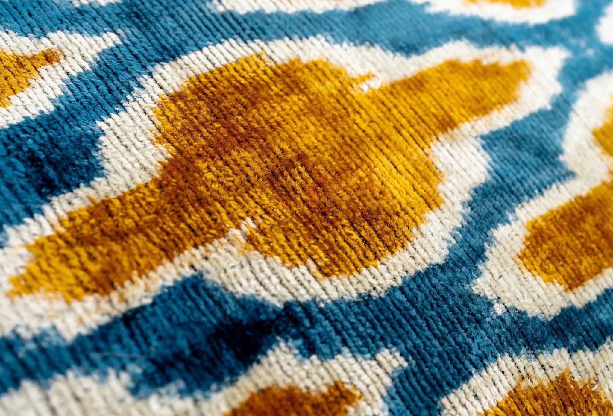 Handmade Throw Pillow Cover & Feather Insert | Gold Blue Geometric | Soft Throw Pillow| Luxury Decorative for Couch | 16 x 24 in - The Mayfair Hall