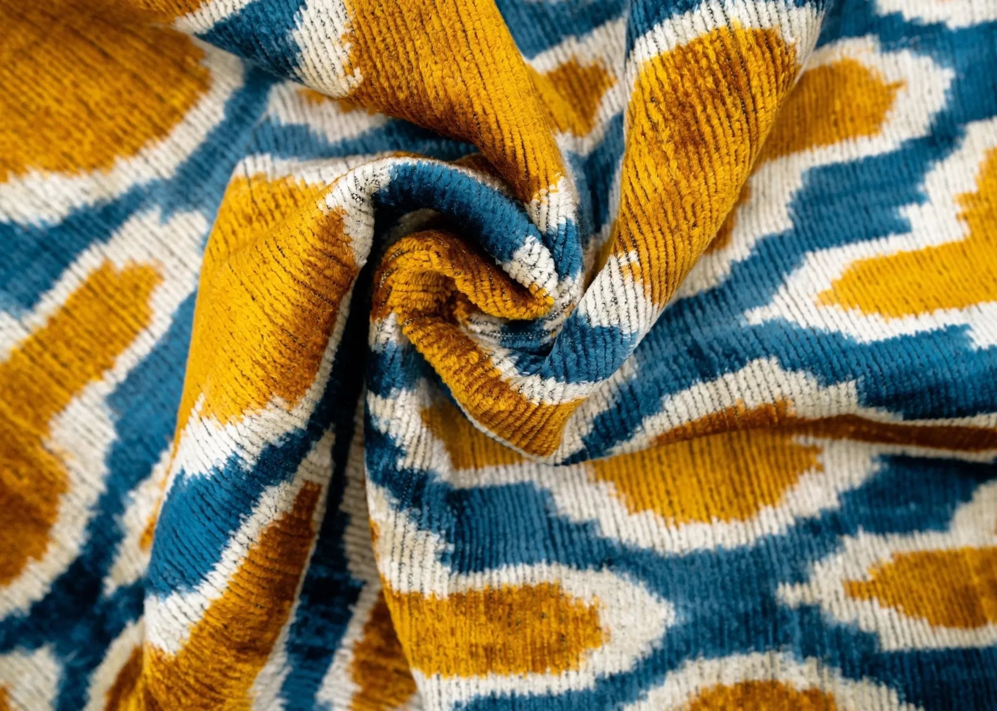 Handmade Throw Pillow Cover & Feather Insert | Gold Blue Geometric | Soft Throw Pillow| Luxury Decorative for Couch | 16 x 24 in - The Mayfair Hall